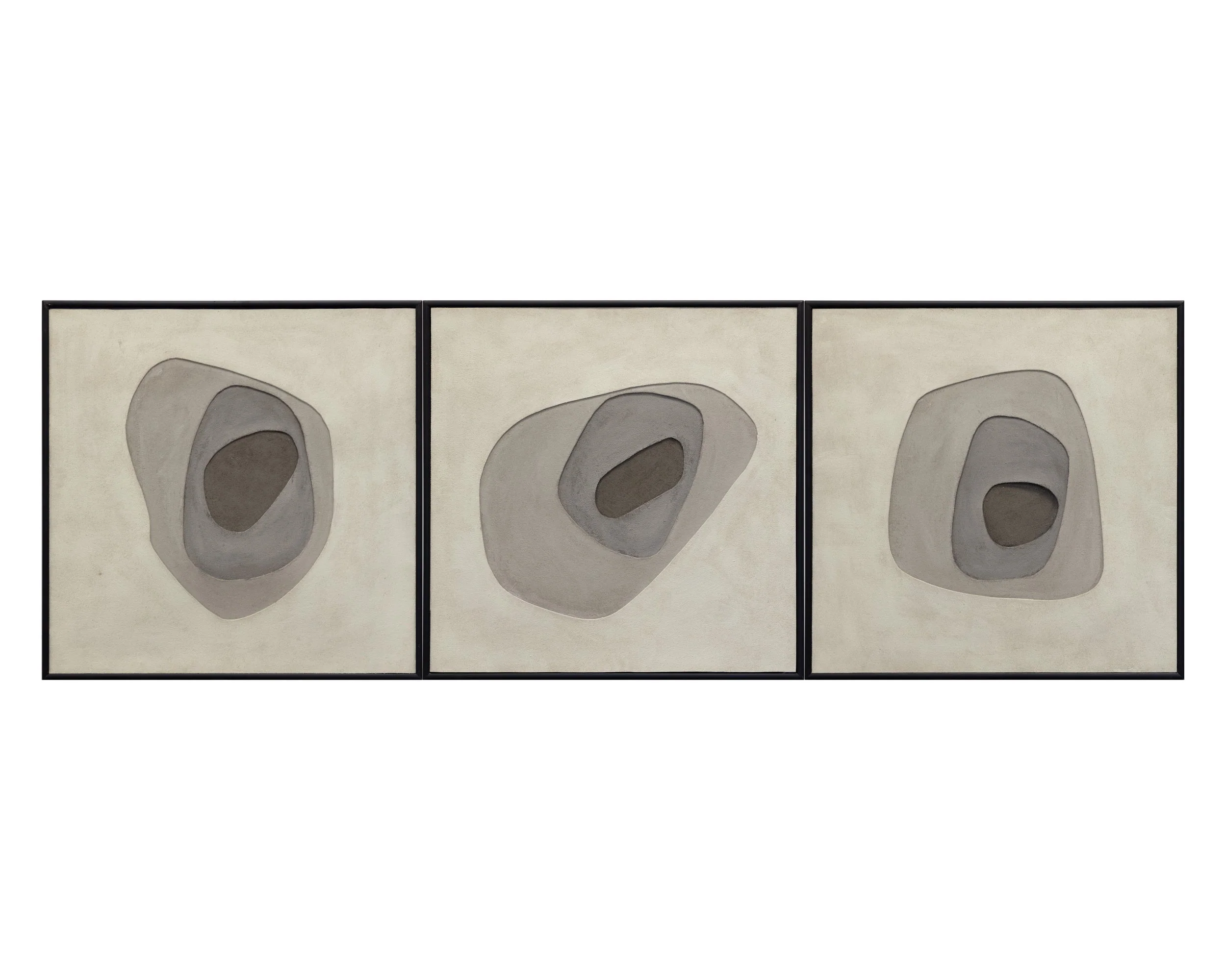 Zen Garden (Set Of 3) - 30" X 30" - Black Floater Frame - Image 1