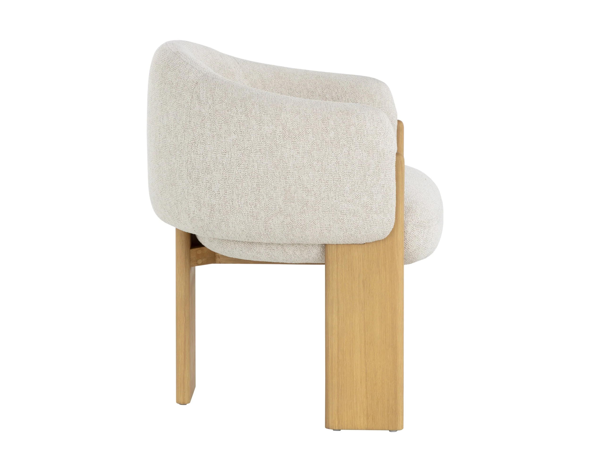Trine Dining Armchair - Rustic Oak - Dove Cream - Image 3