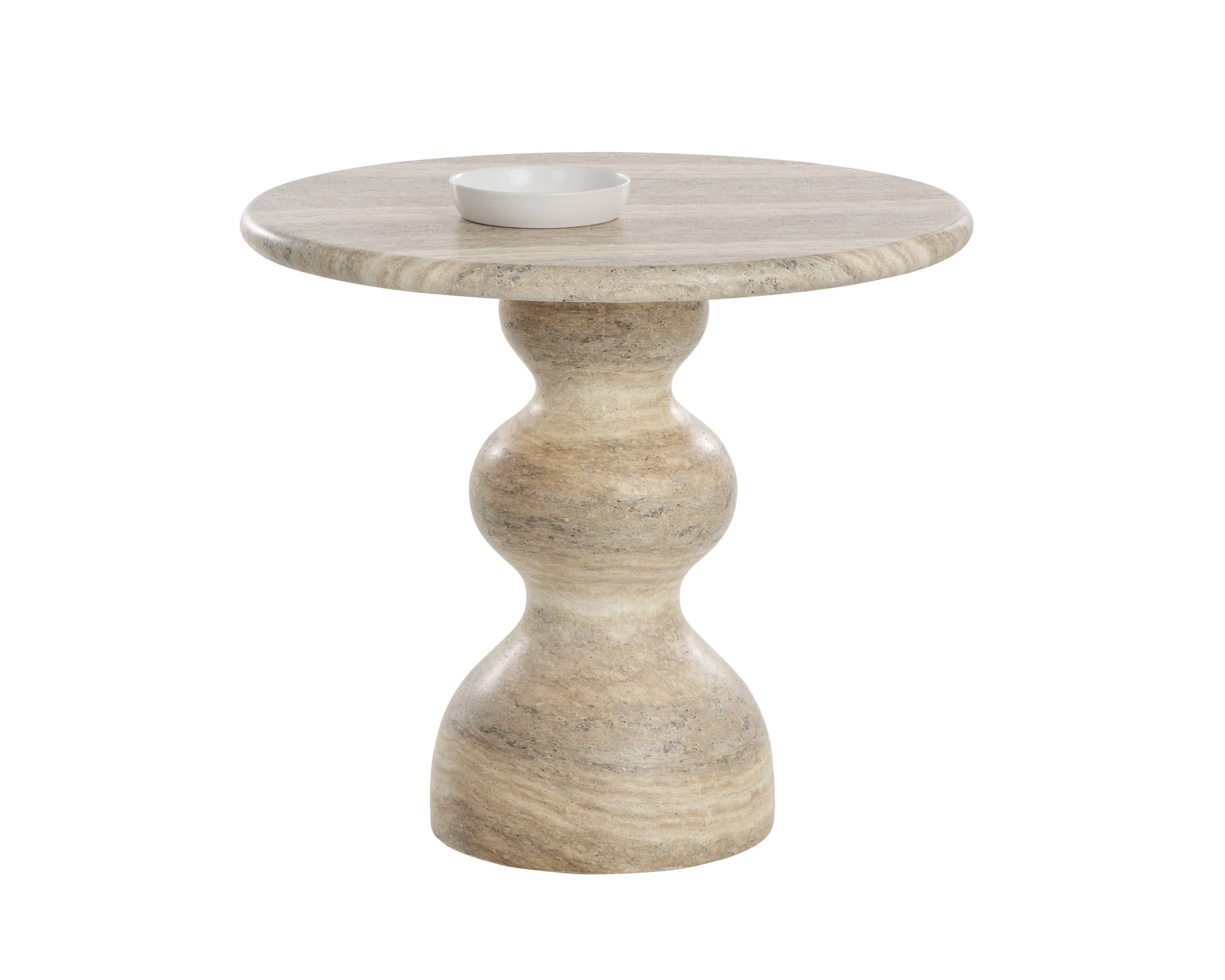 Raul Bistro Table – Travertine Look – Dune – 34″