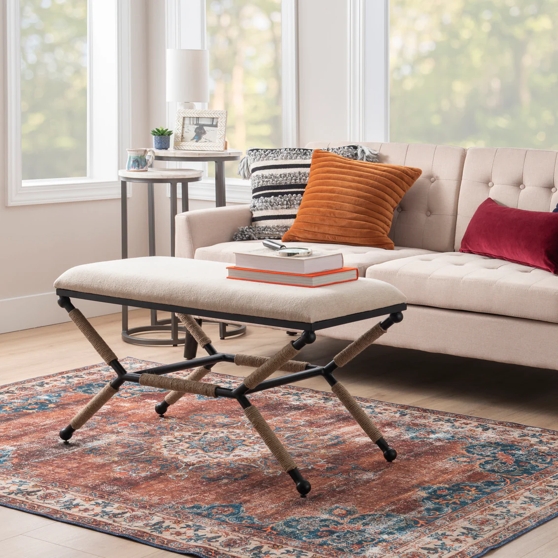 CAMPAIGN LINEN ACCENT BENCH 426032LINBEN01ASU - Image 3