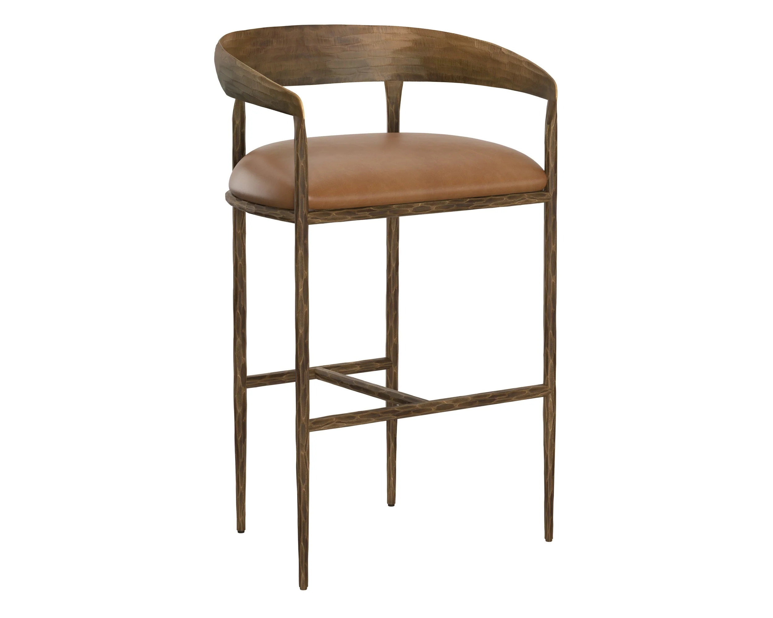 Zanatta Barstool - Tan Leather - Image 2
