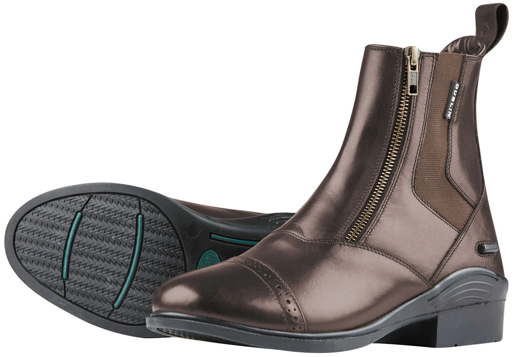Dublin Evolution Double Zip Front Paddock Boots, Brown - Image 2