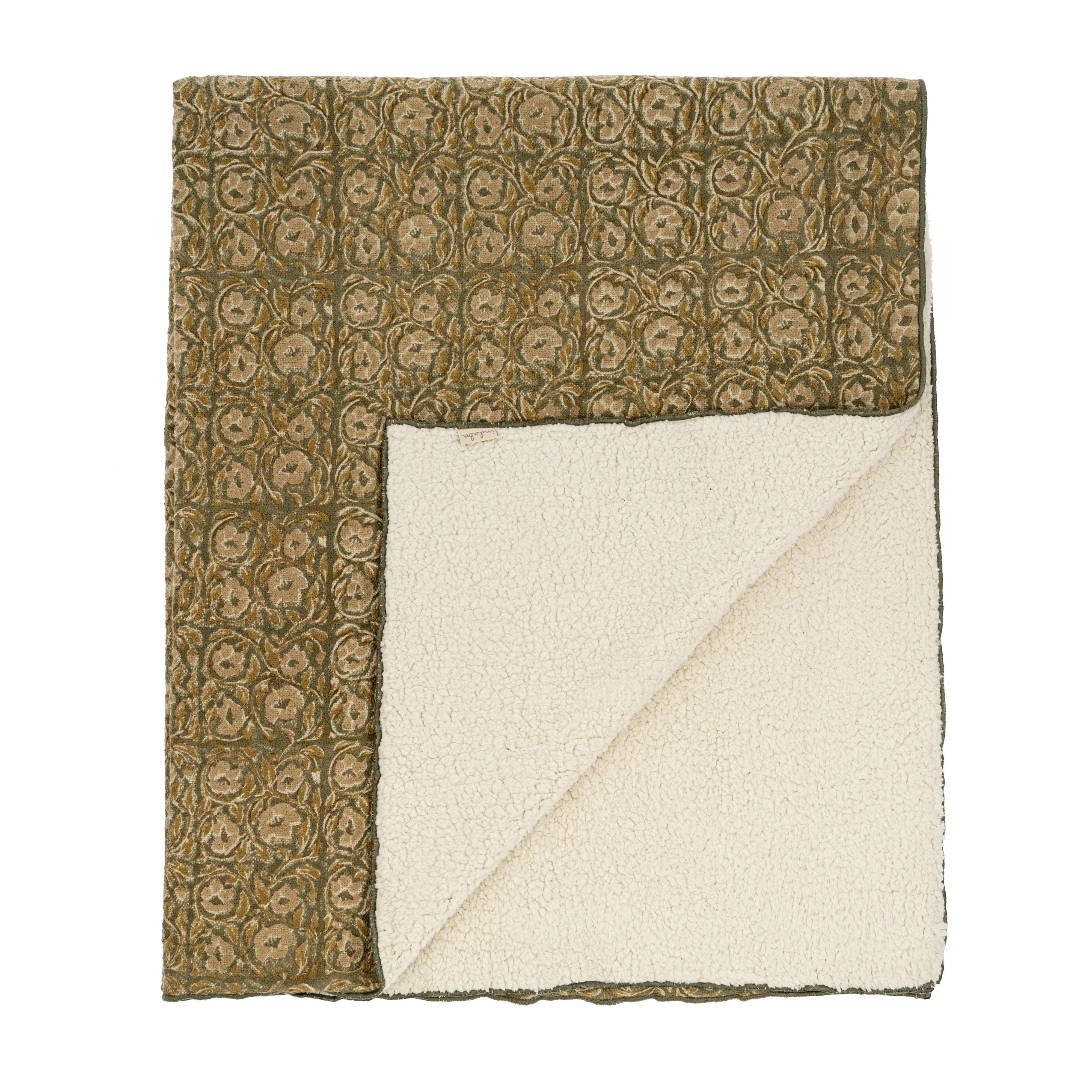 Lata Block Print Sherpa Throw - Image 1