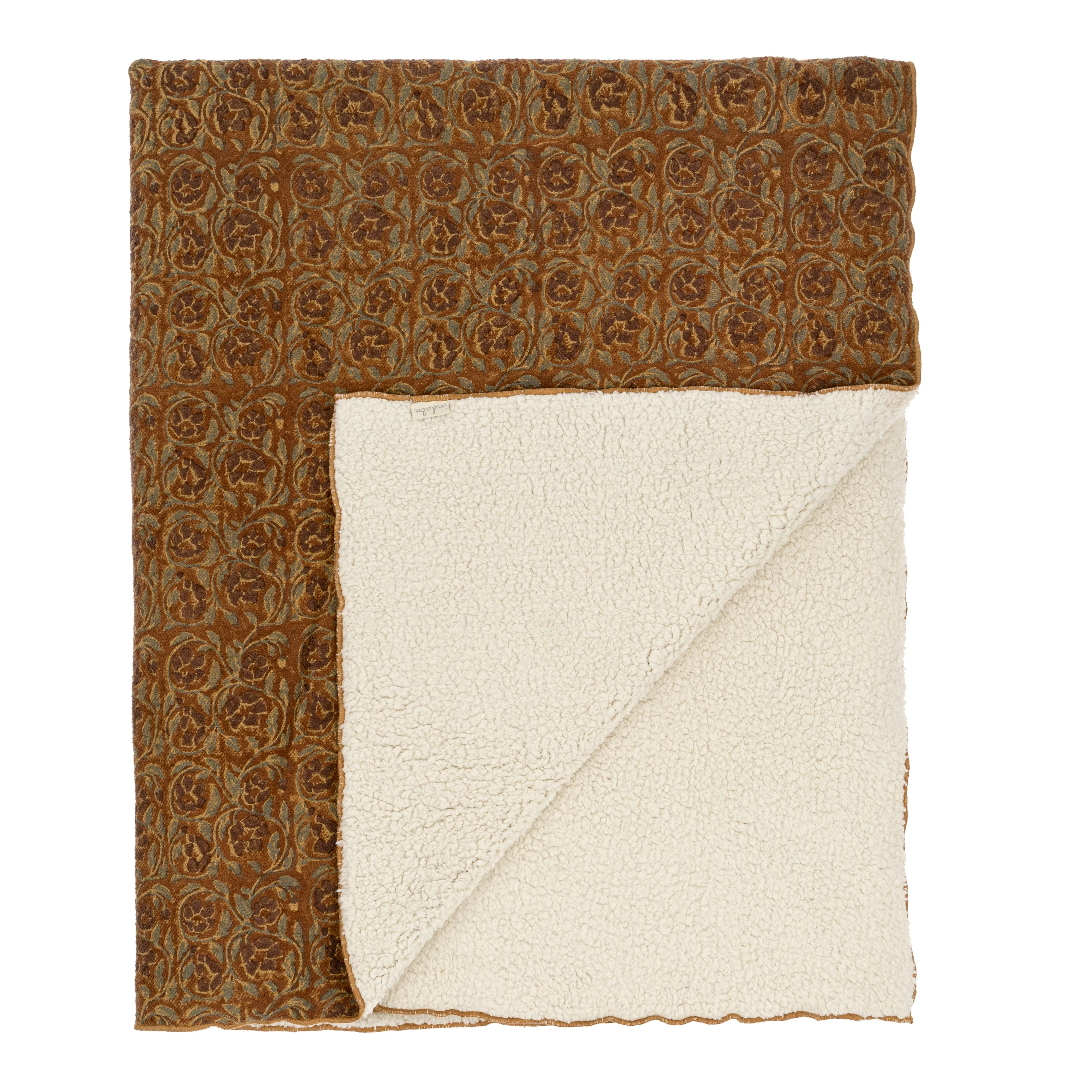 Mayur Block Print Sherpa Throw | Overstock