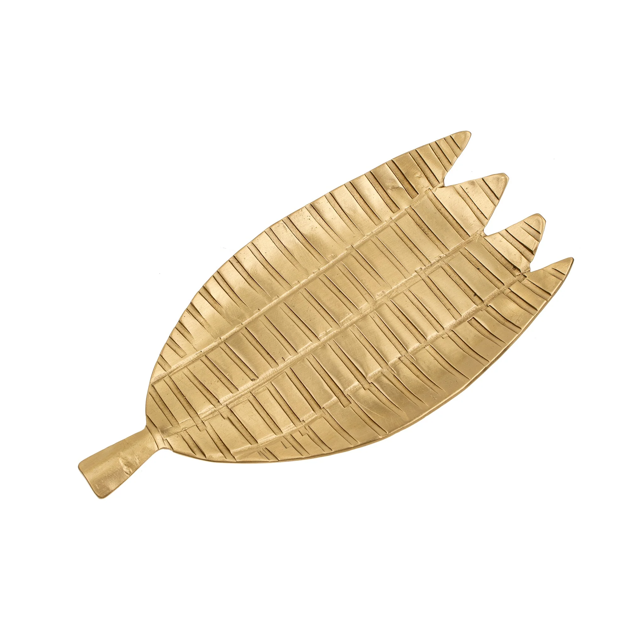 Palm Leaf Brass Trinket Dish - Image 1
