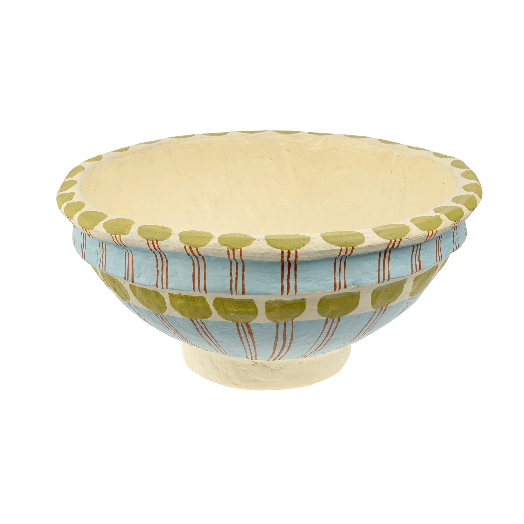Painted Paper Mache Bowl S - Image 1