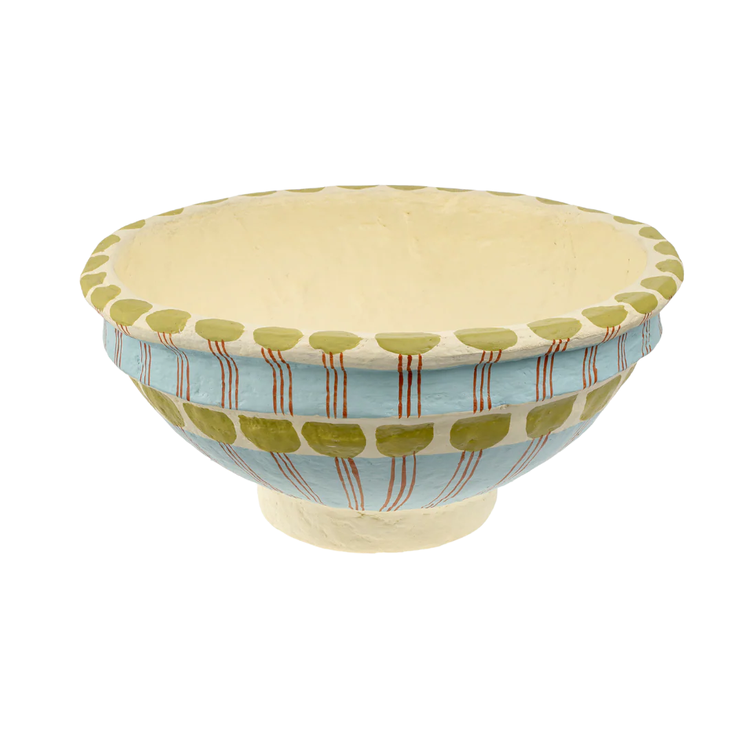 Painted Paper Mache Bowl S - Image 2