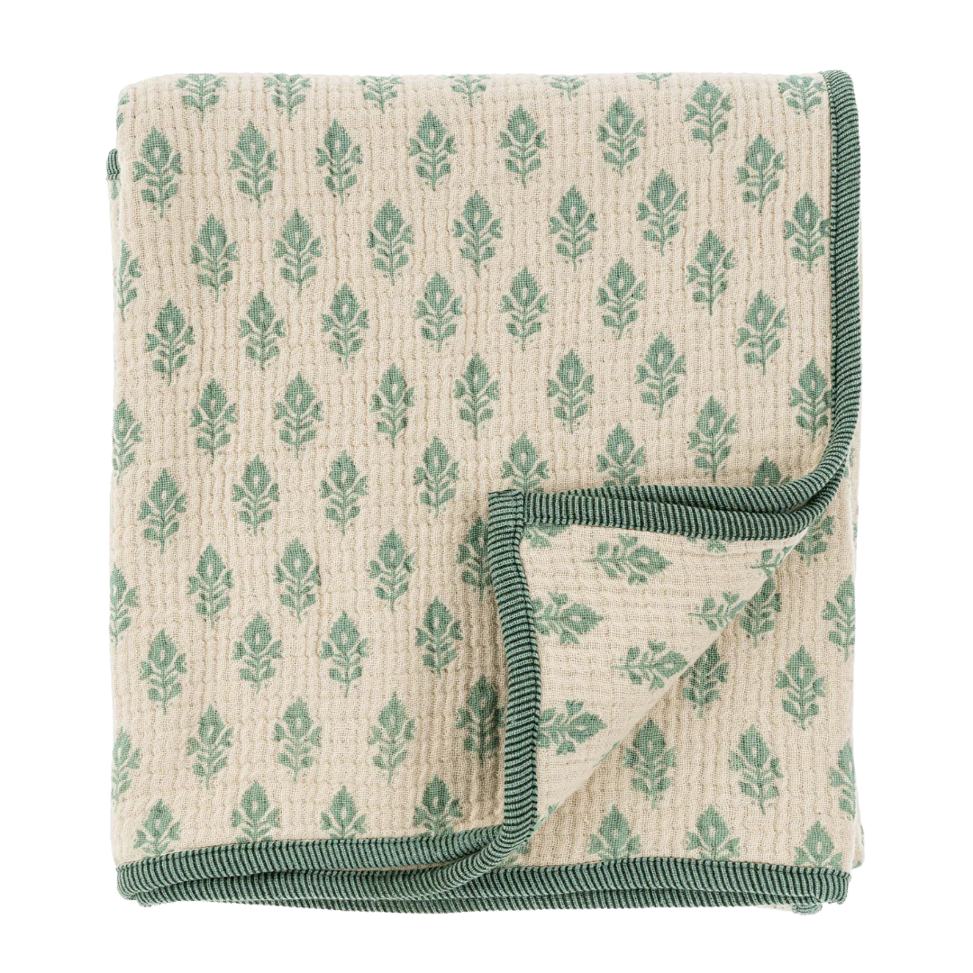 Avery Crib Blanket, Turquoise - Image 1