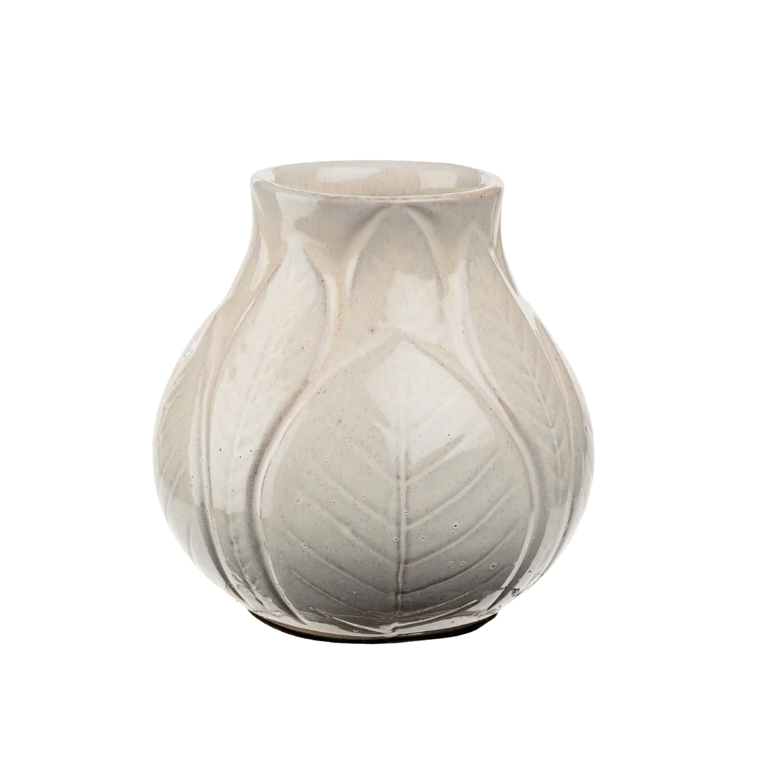 Palms Vase, Cream - Image 1
