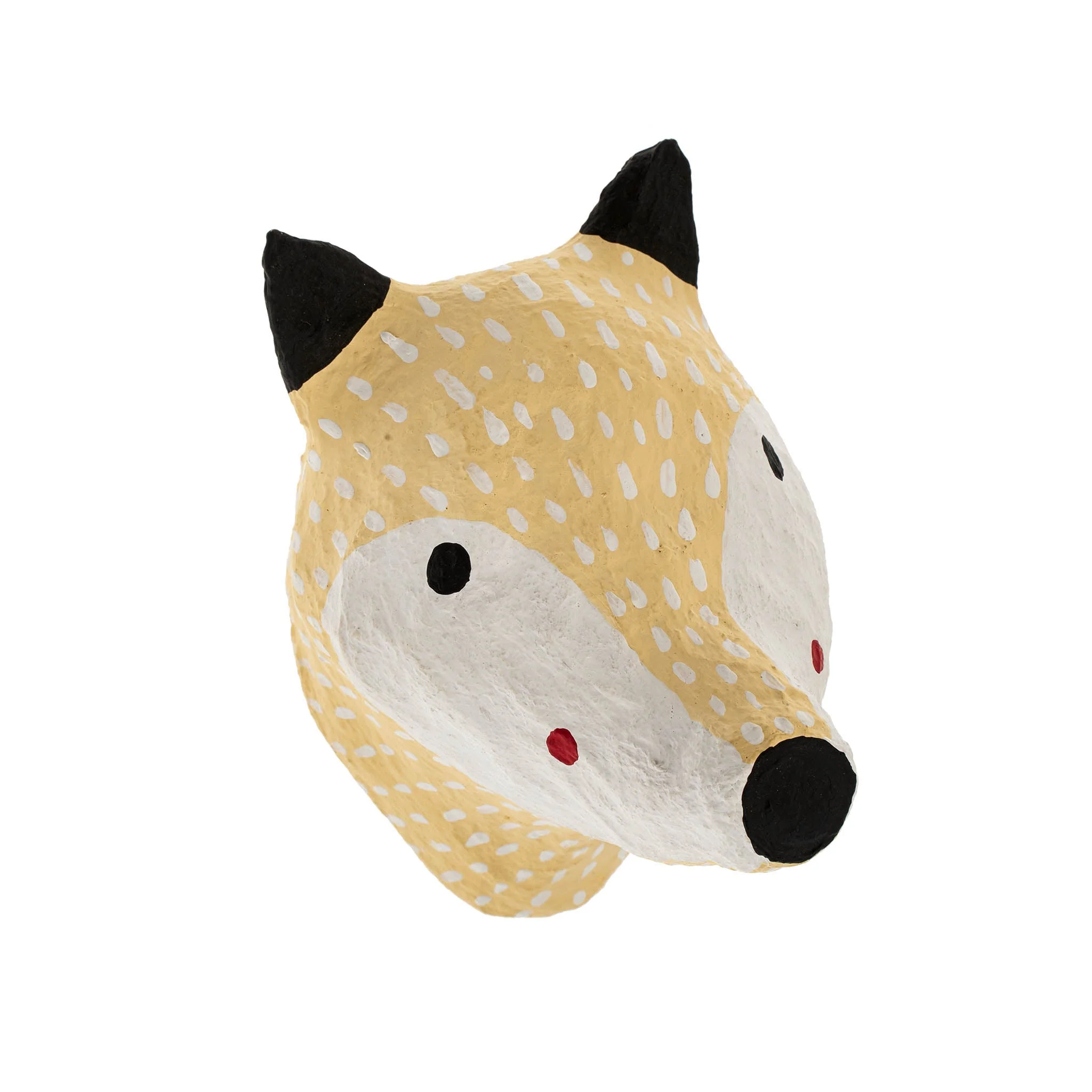 Cotton Mache Wall Trophy, Fox - Image 1