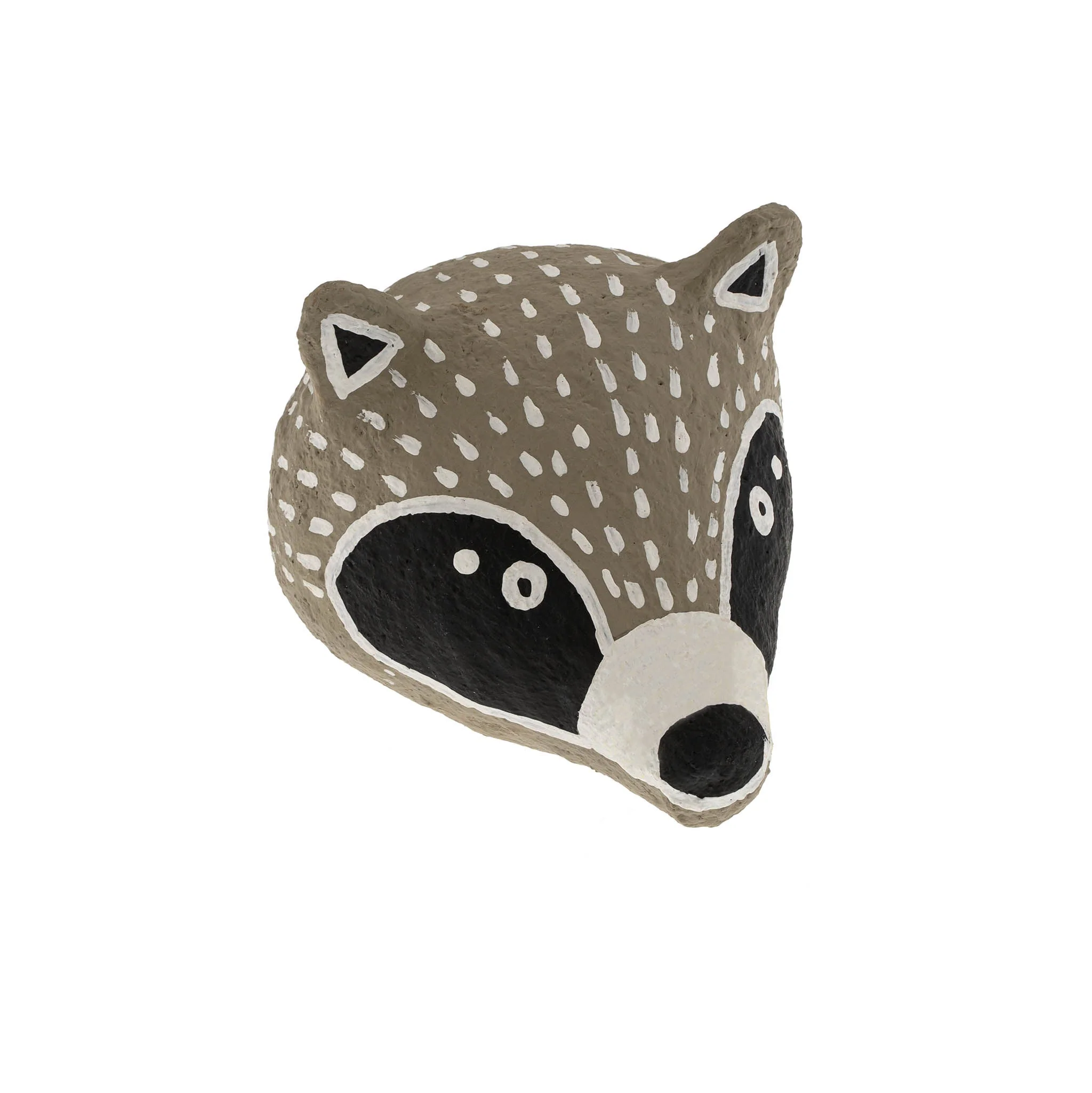 Cotton Mache Wall Trophy, Raccoon - Image 1