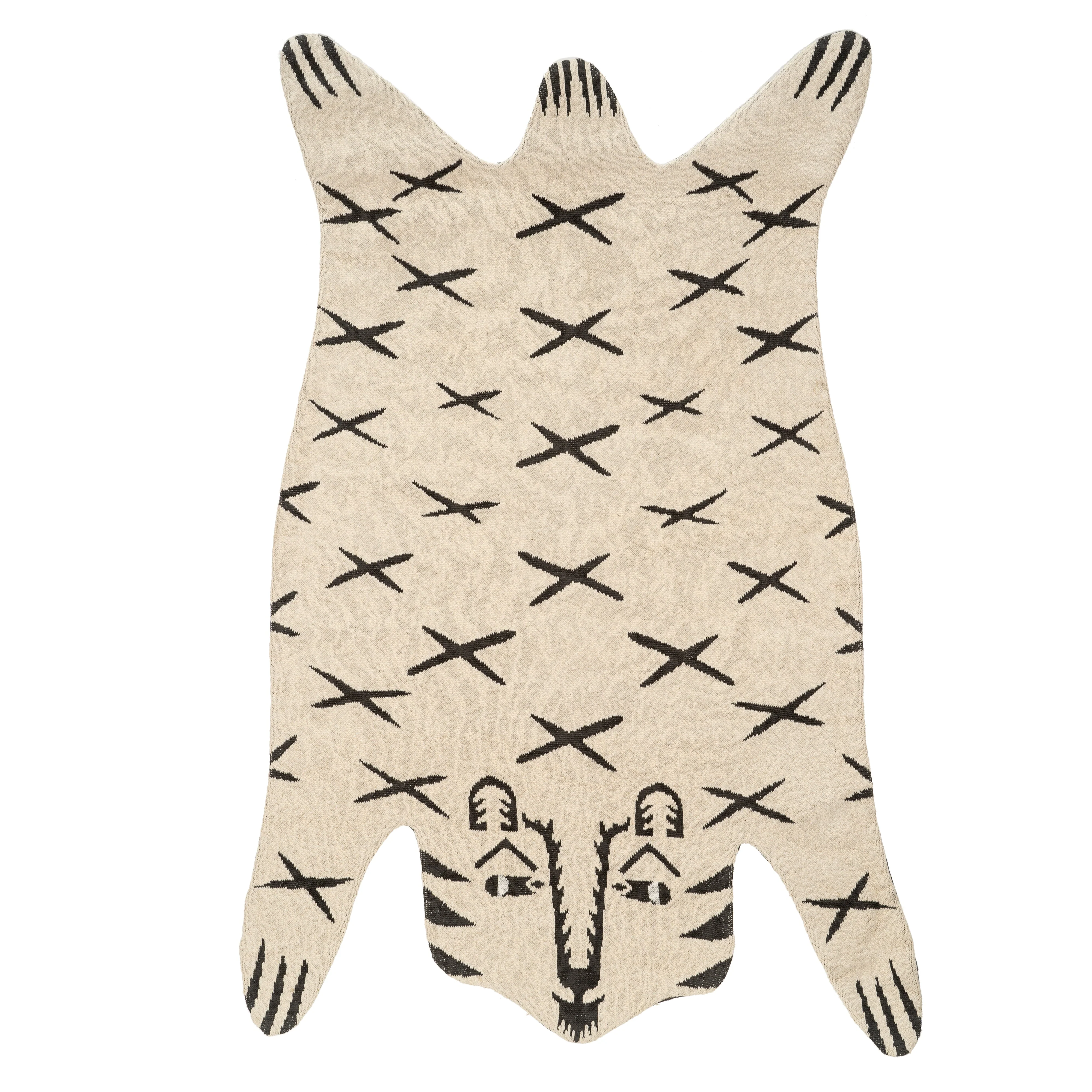 White Tiger Knit Rug - Image 1