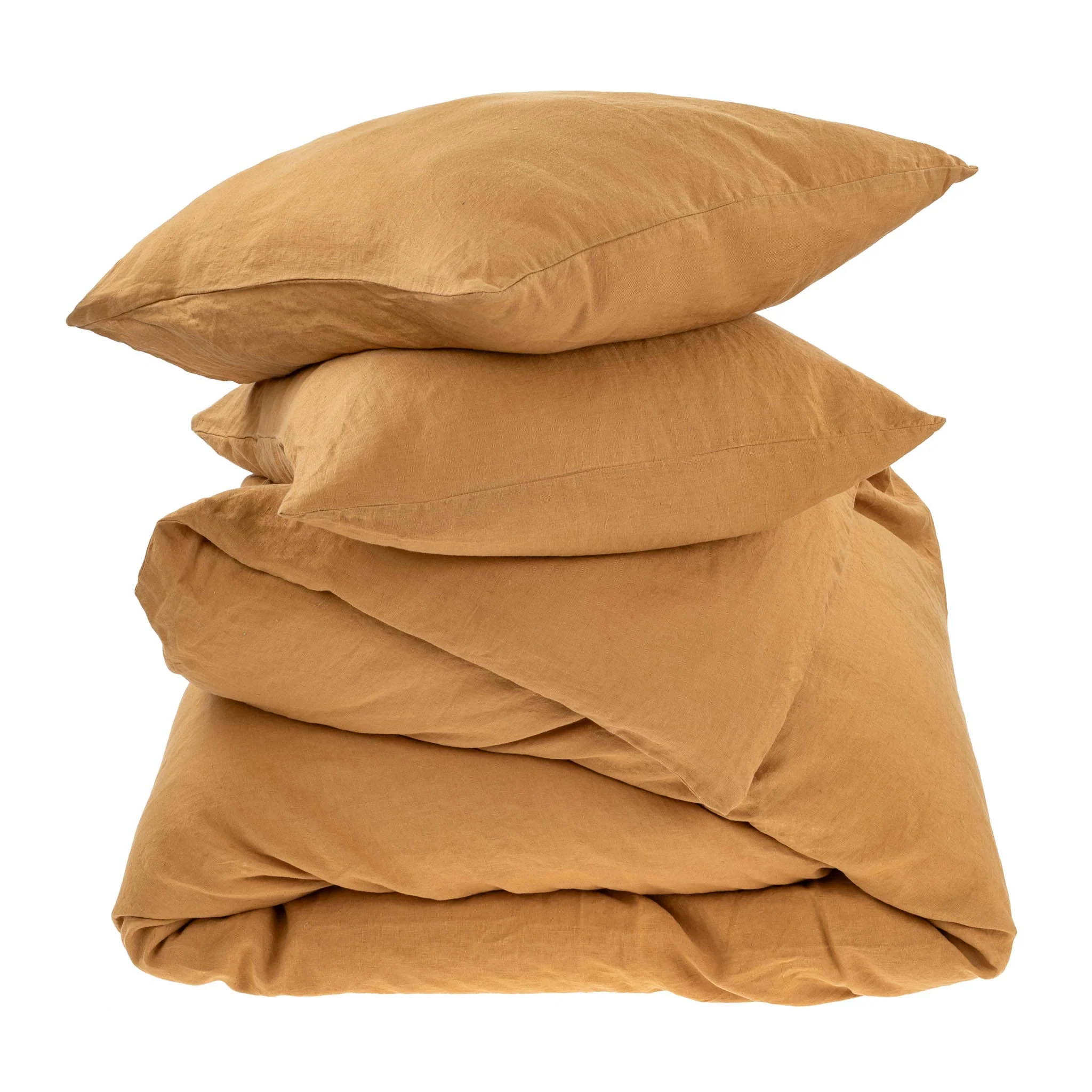 Reverie Linen Queen Duvet Set Curry - Image 1