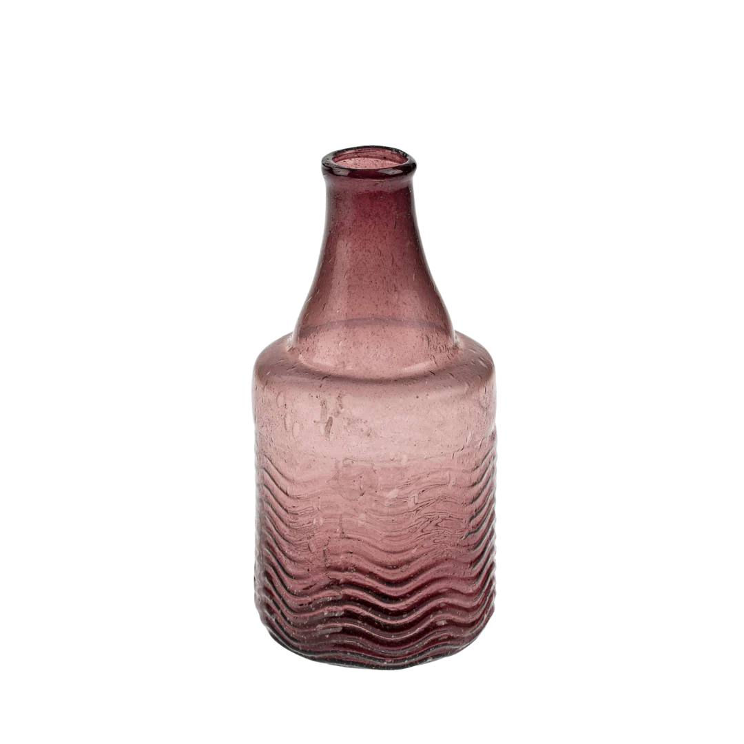 Recycled Glass Bottle Vase, Mauve - Image 3