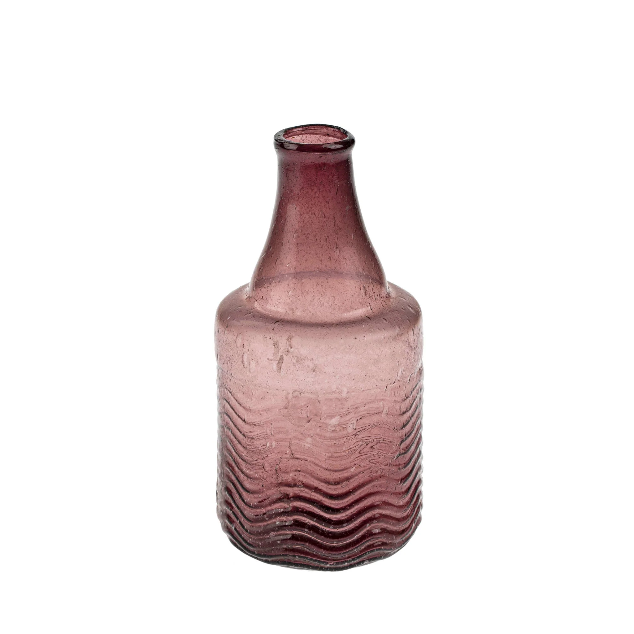 Recycled Glass Bottle Vase, Mauve - Image 1