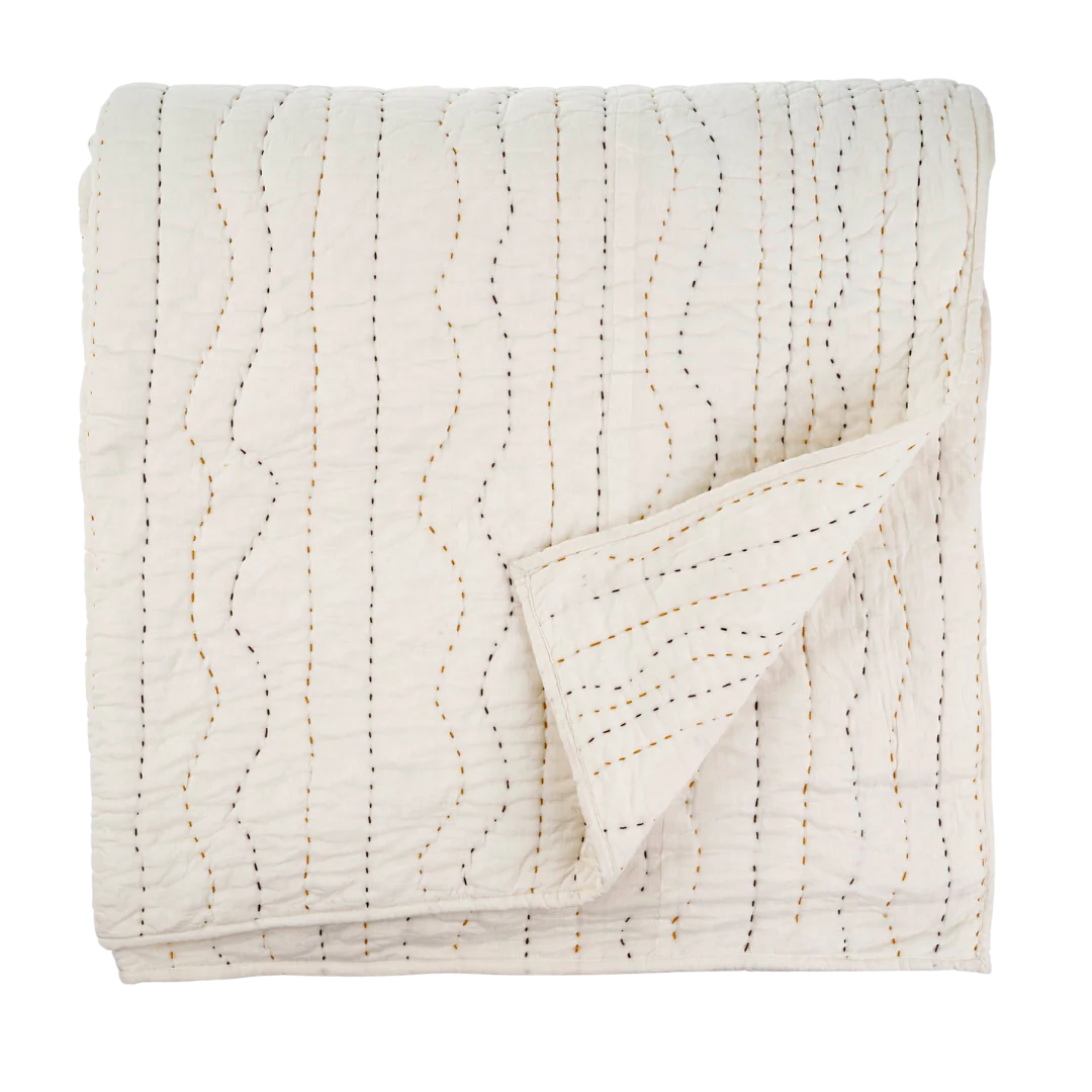 Cloud Kantha Bed Quilt Earth - Image 3