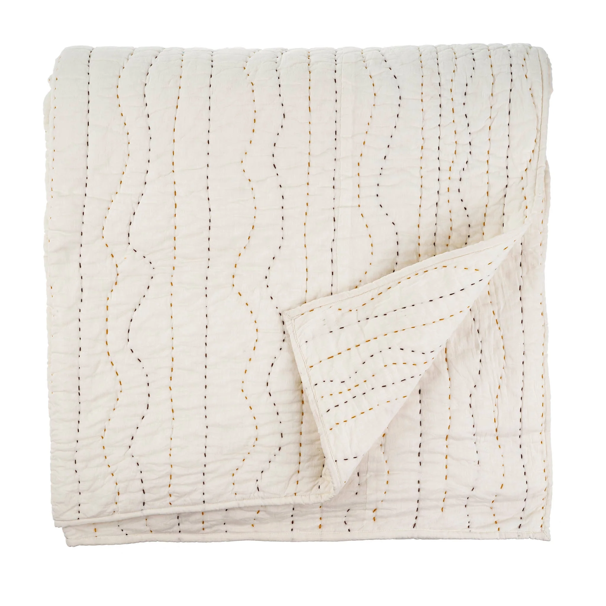 Cloud Kantha Bed Quilt Earth - Image 1