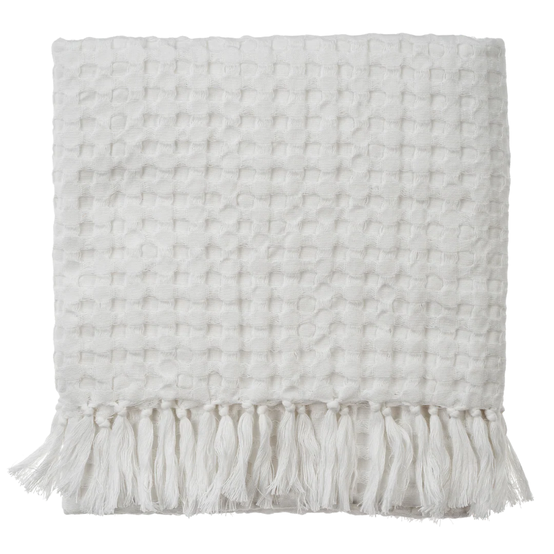 Honeycomb Bath Towel, White - Image 1