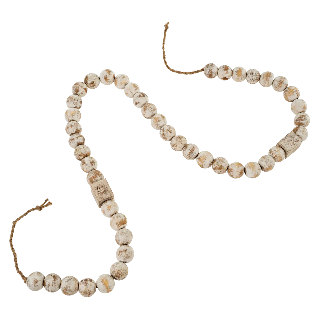 Wooden Decor Beads White - Image 2
