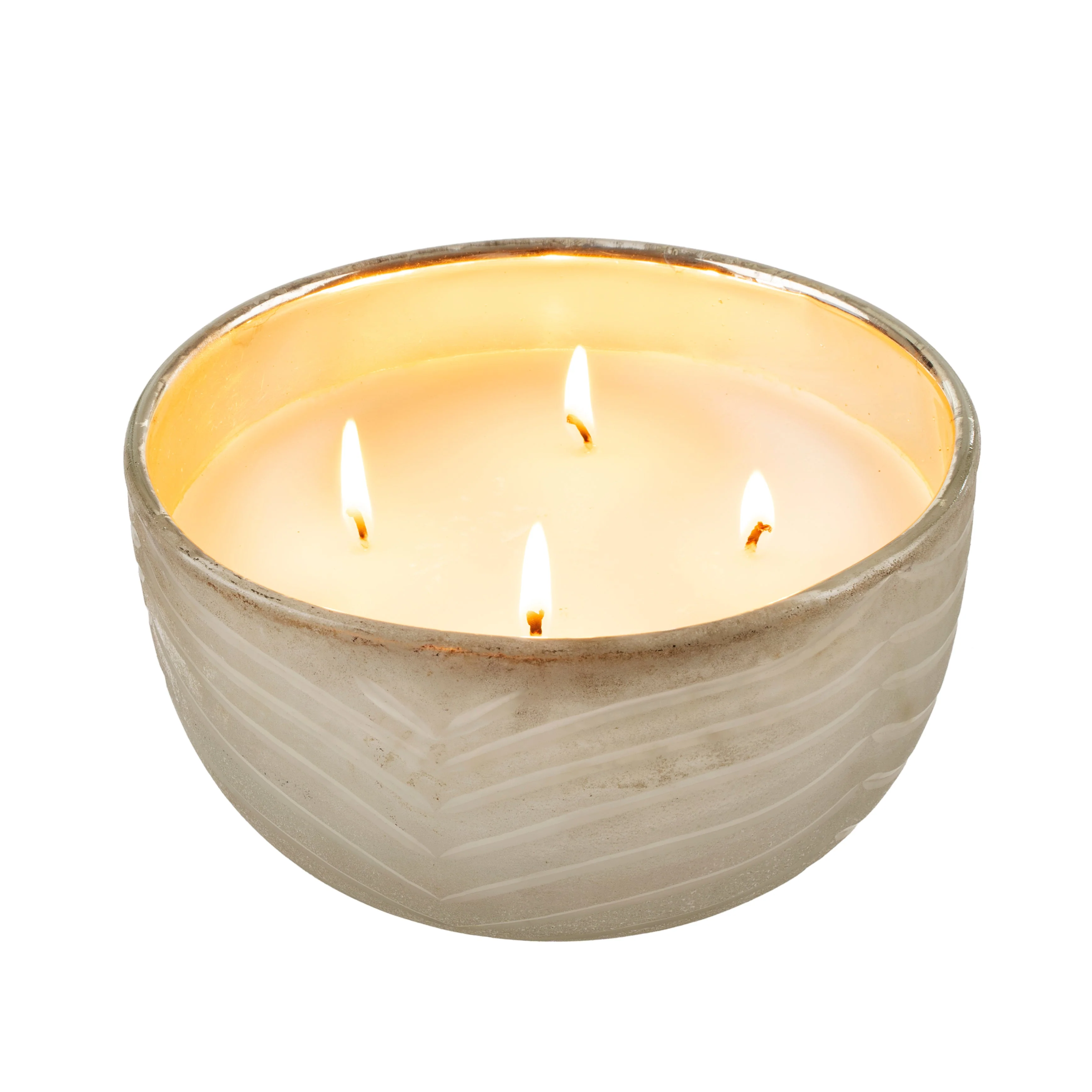 Silver Leaf Candle Bowl - Amber Spruce - Image 1