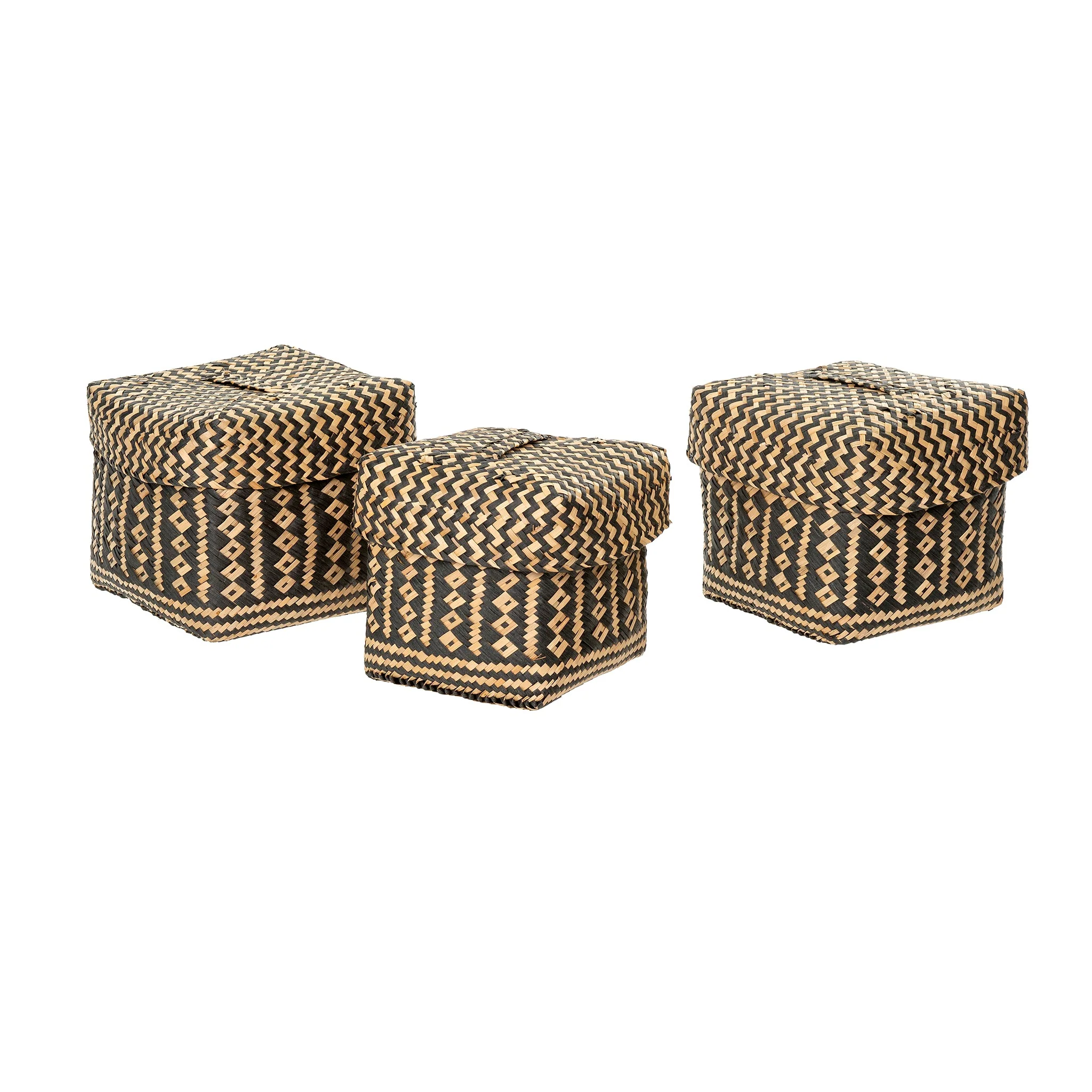 Cleo Seagrass Boxes S/3, Black - Image 2