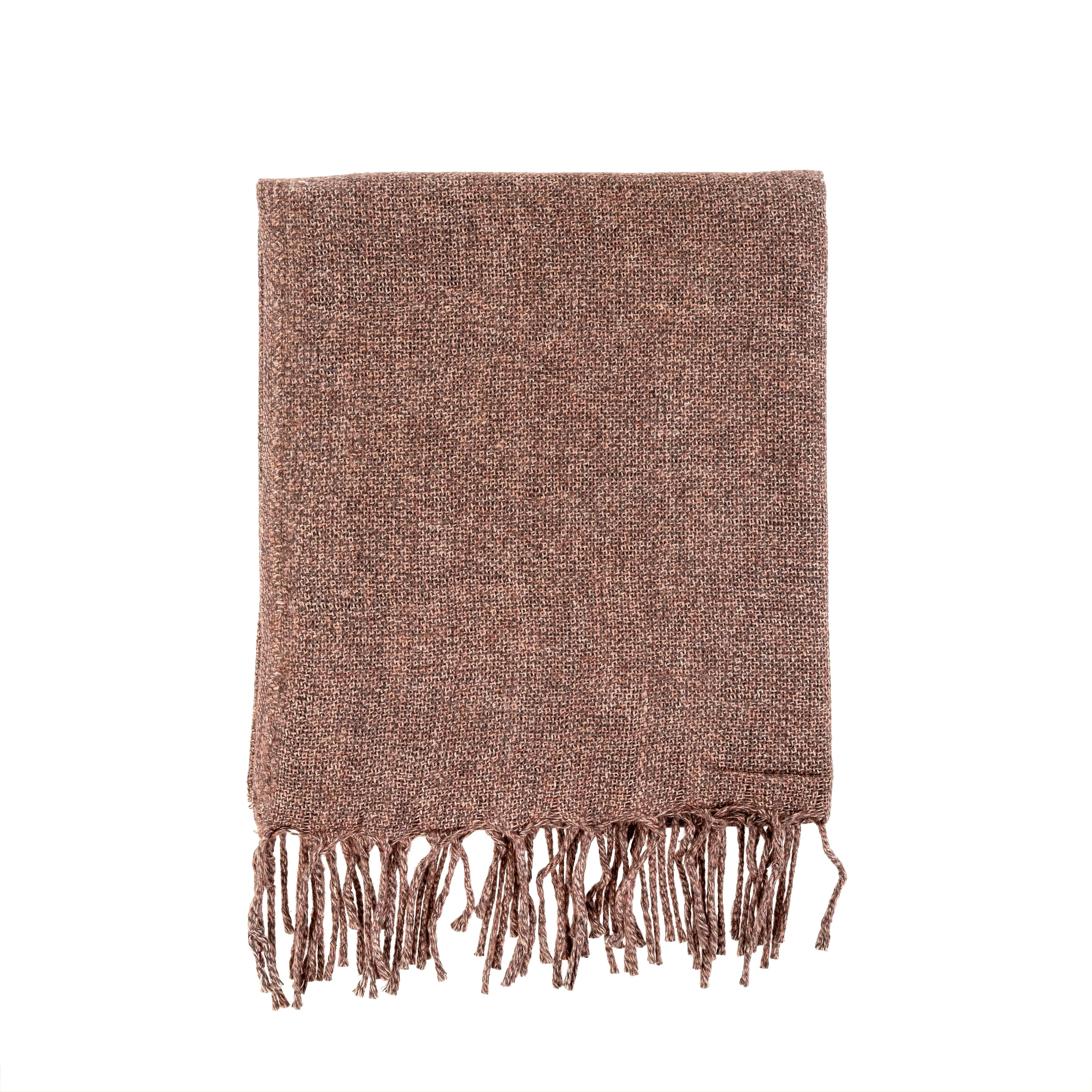 Adair Wool Blend Throw, Rose/Grey - Image 1