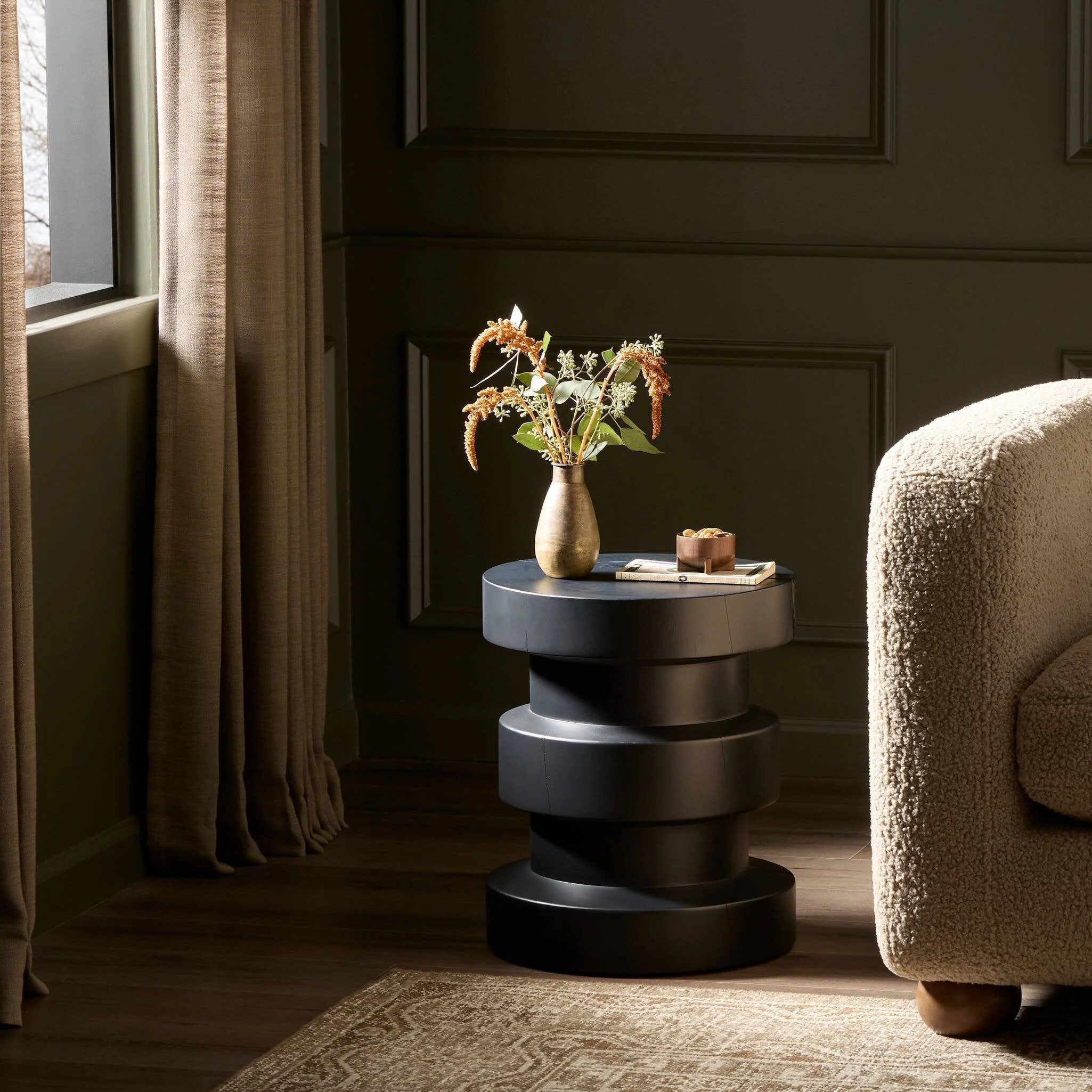 Inez End Table - Black Pine - Image 2