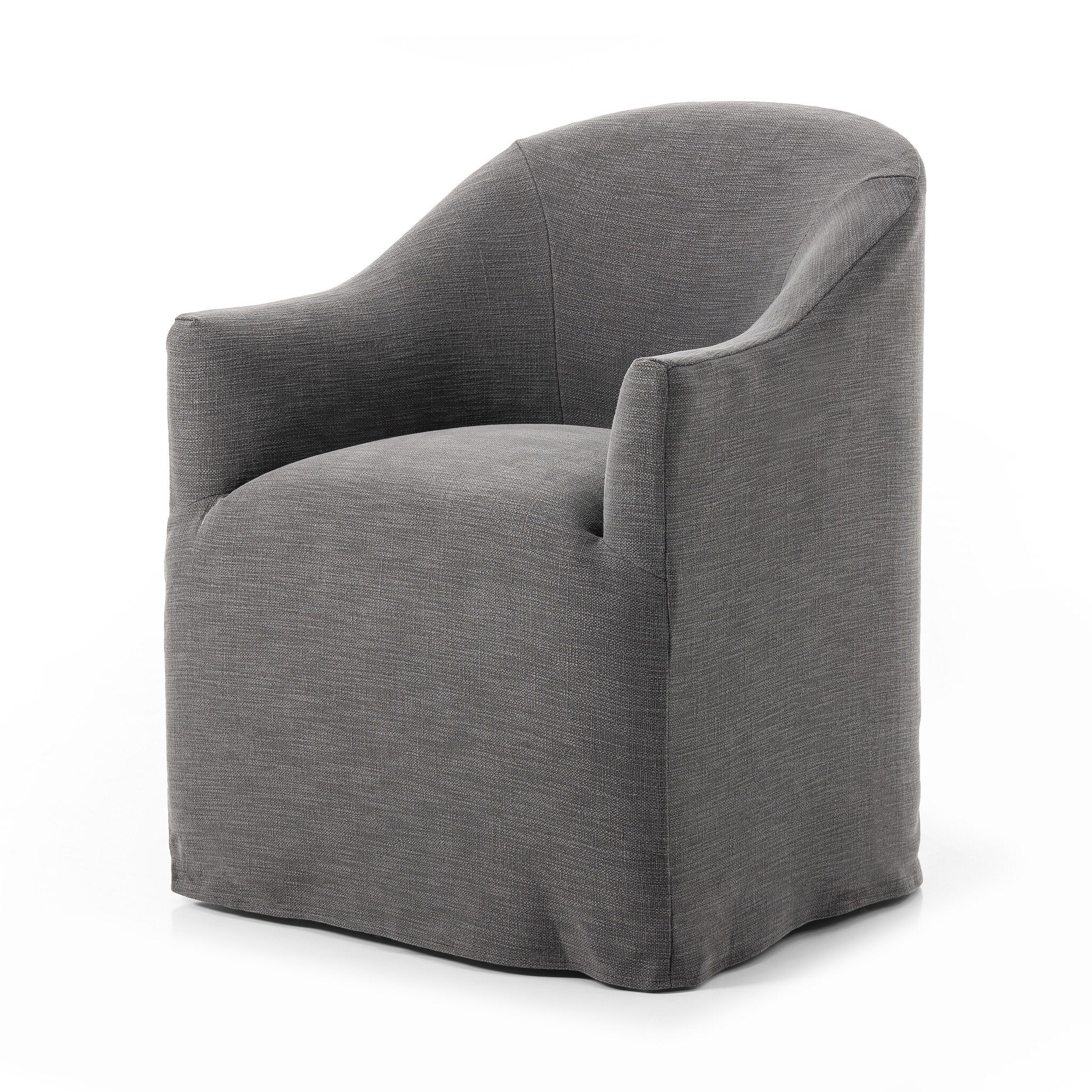 Cove Dining Chair With Casters - Bergamo Charcoal - Image 2