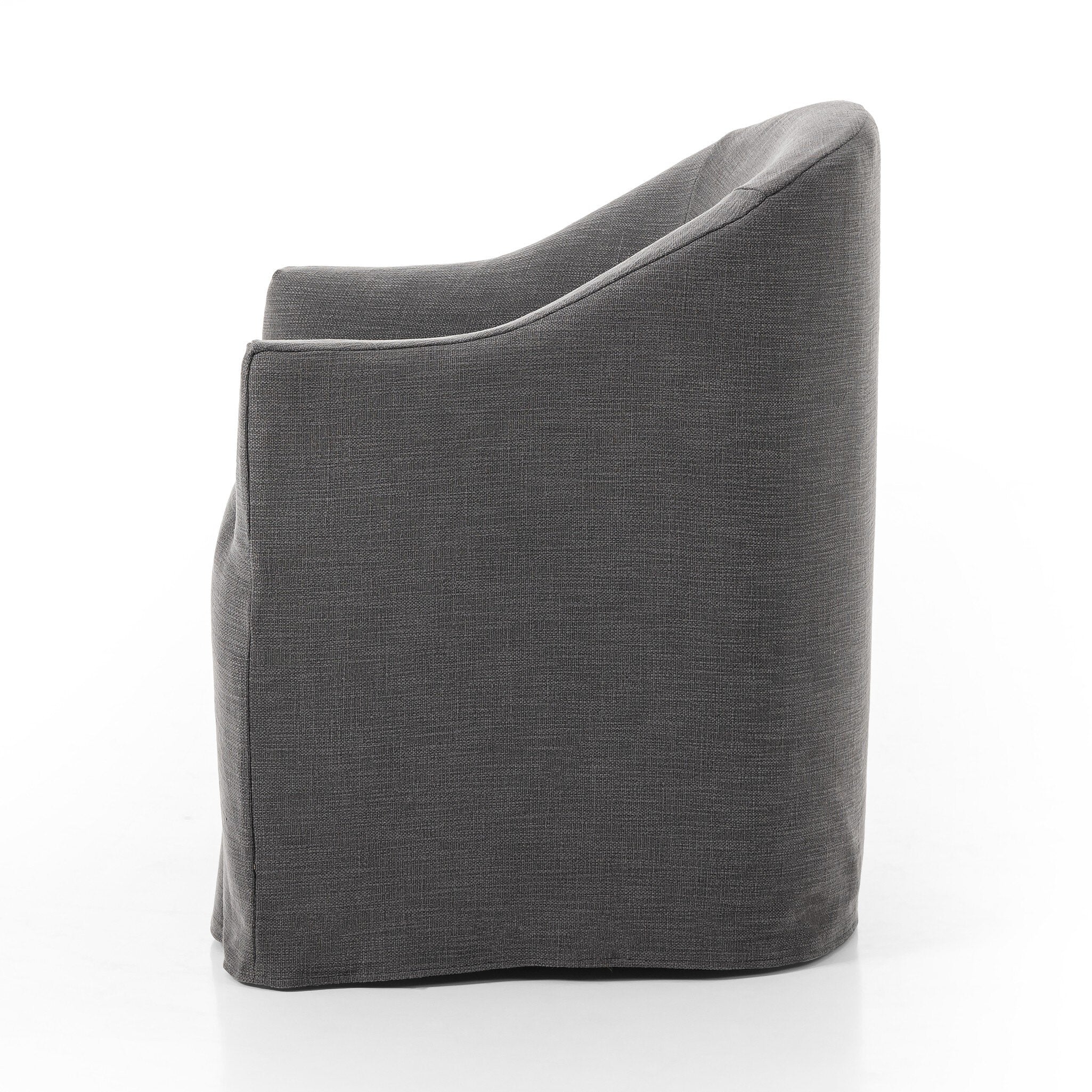 Cove Dining Chair With Casters - Bergamo Charcoal - Image 3