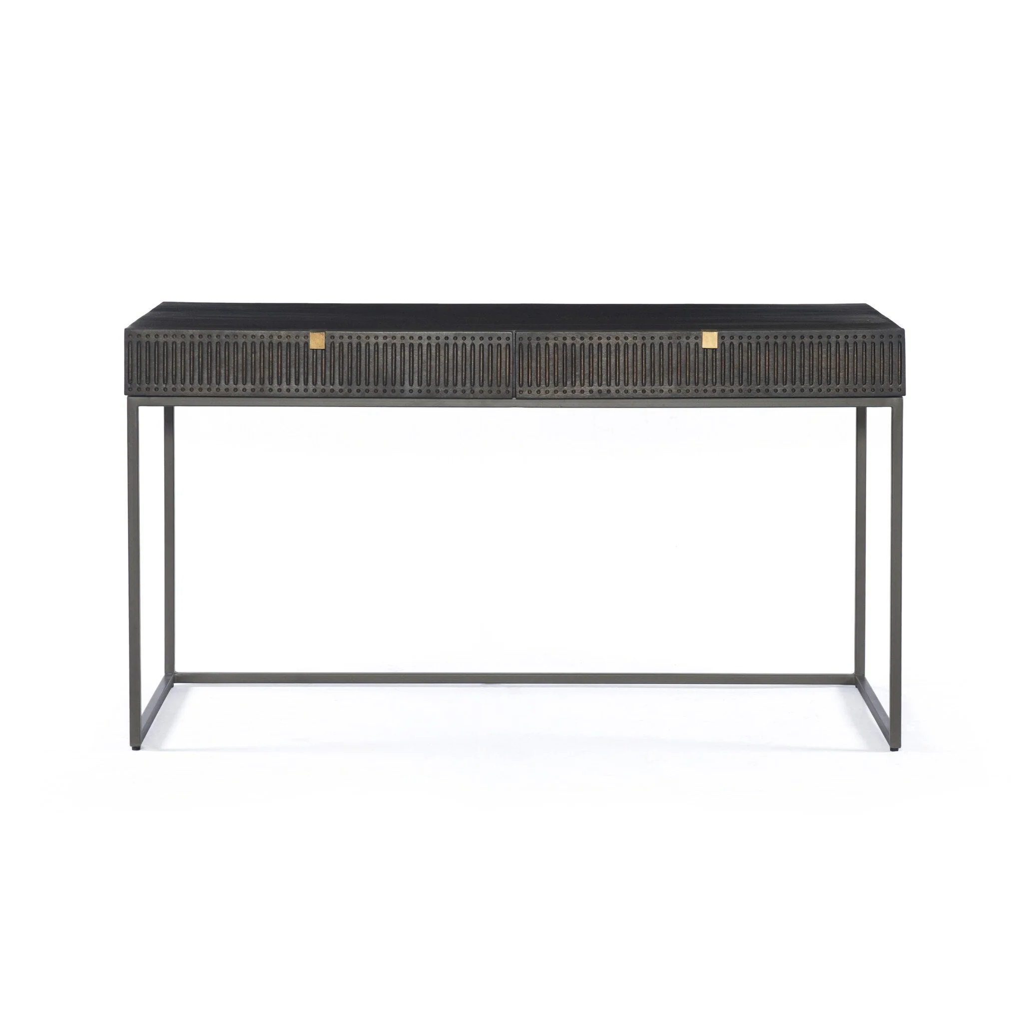 Kelby Writing Desk – Carved Vintage Brown