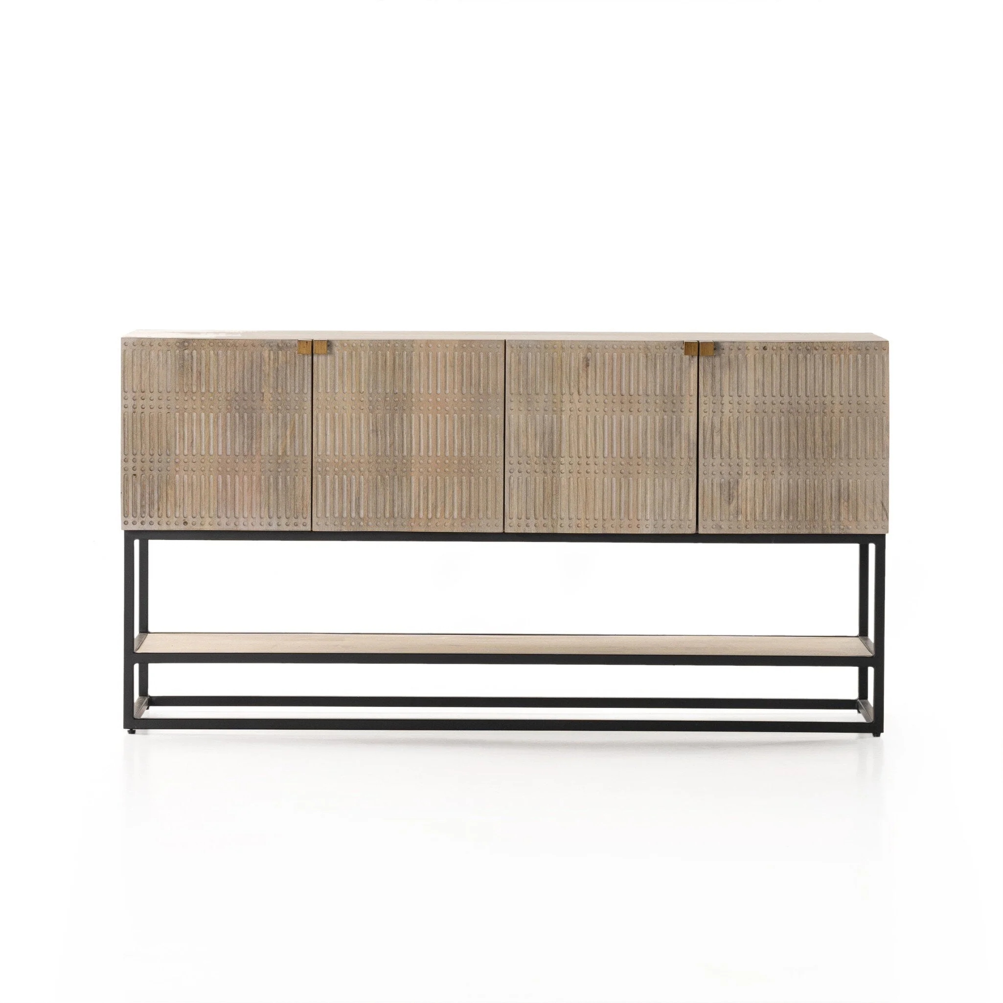 Kelby Small Media Console – Light Wash Mango