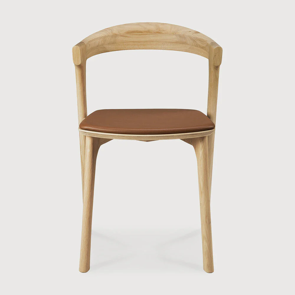 Bok Dining Chair | Varnished Oak | Cognac Leather - Image 1