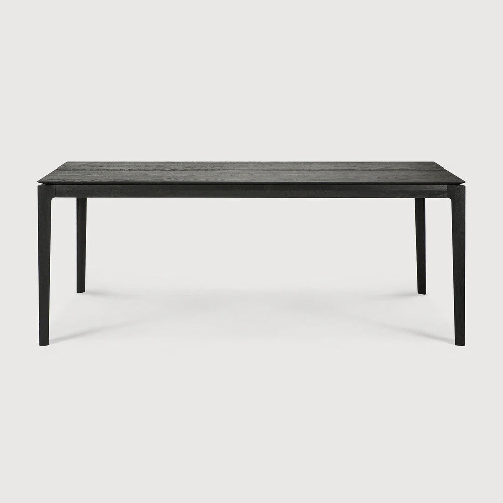 Bok Dining Table | Varnished Oak | Black | Rectangular | 79" X 37" - Image 1