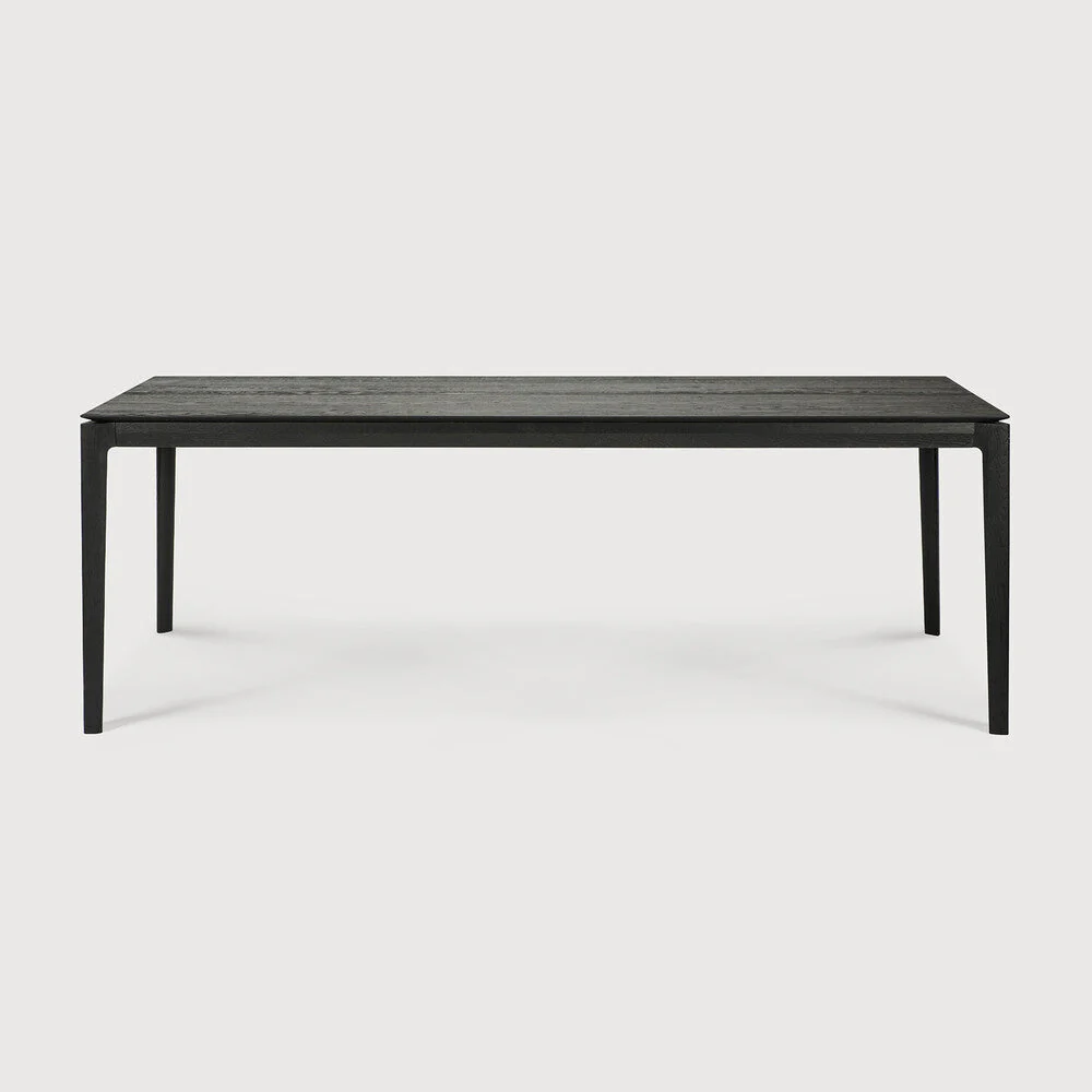 Bok Dining Table | Varnished Oak | Black | Rectangular | 87" X 37" - Image 1