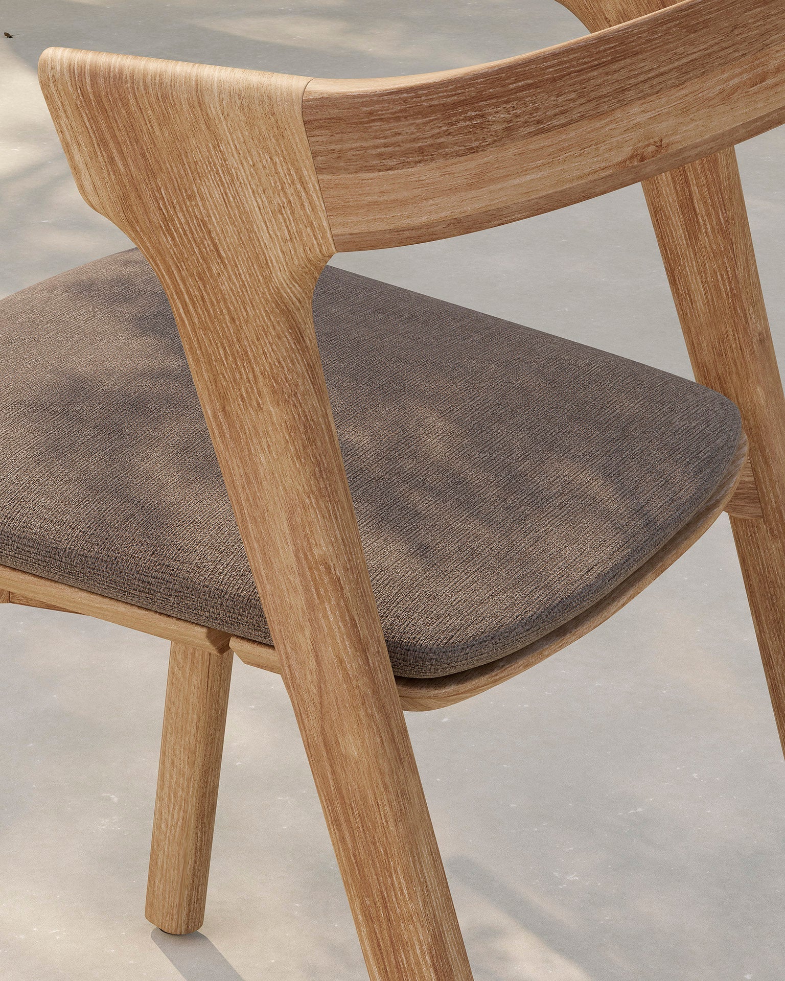 Bok Outdoor Dining Chair | Teak | Mocha Fabric - Image 2