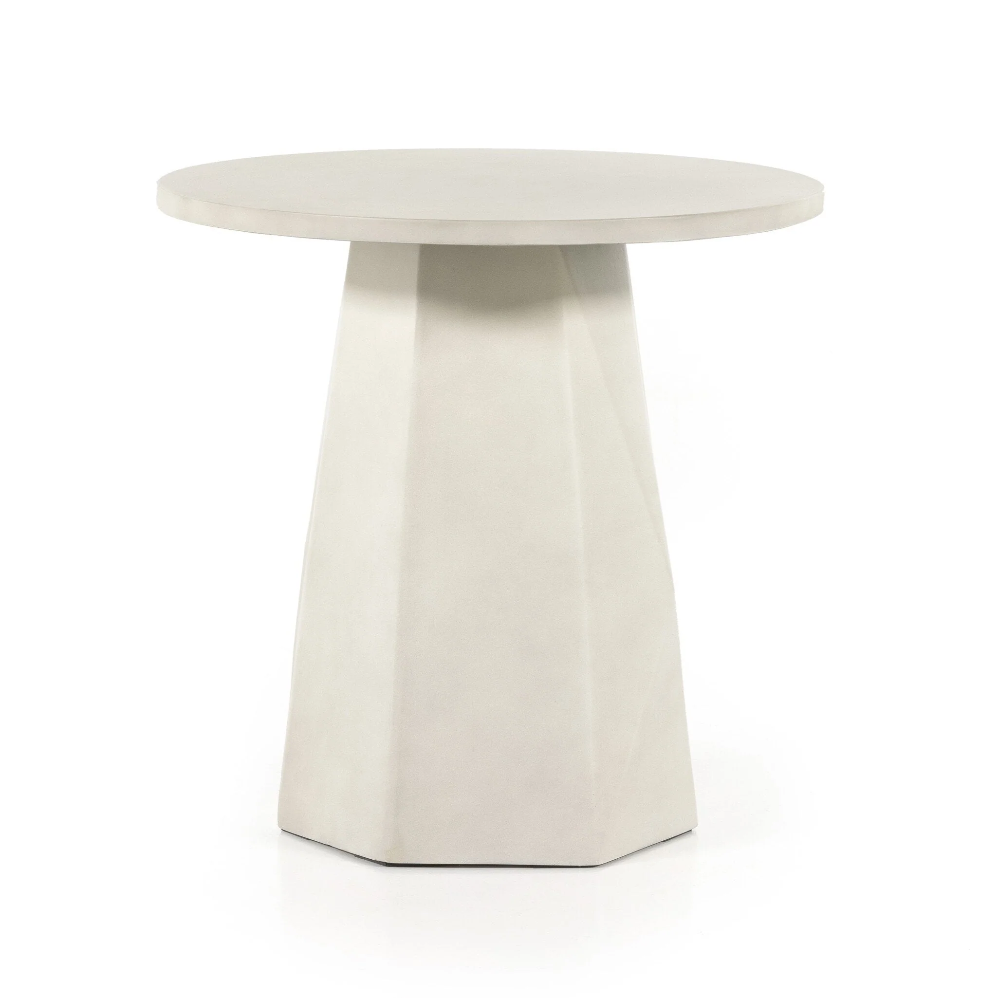 Bowman Outdoor End Table – White Concrete