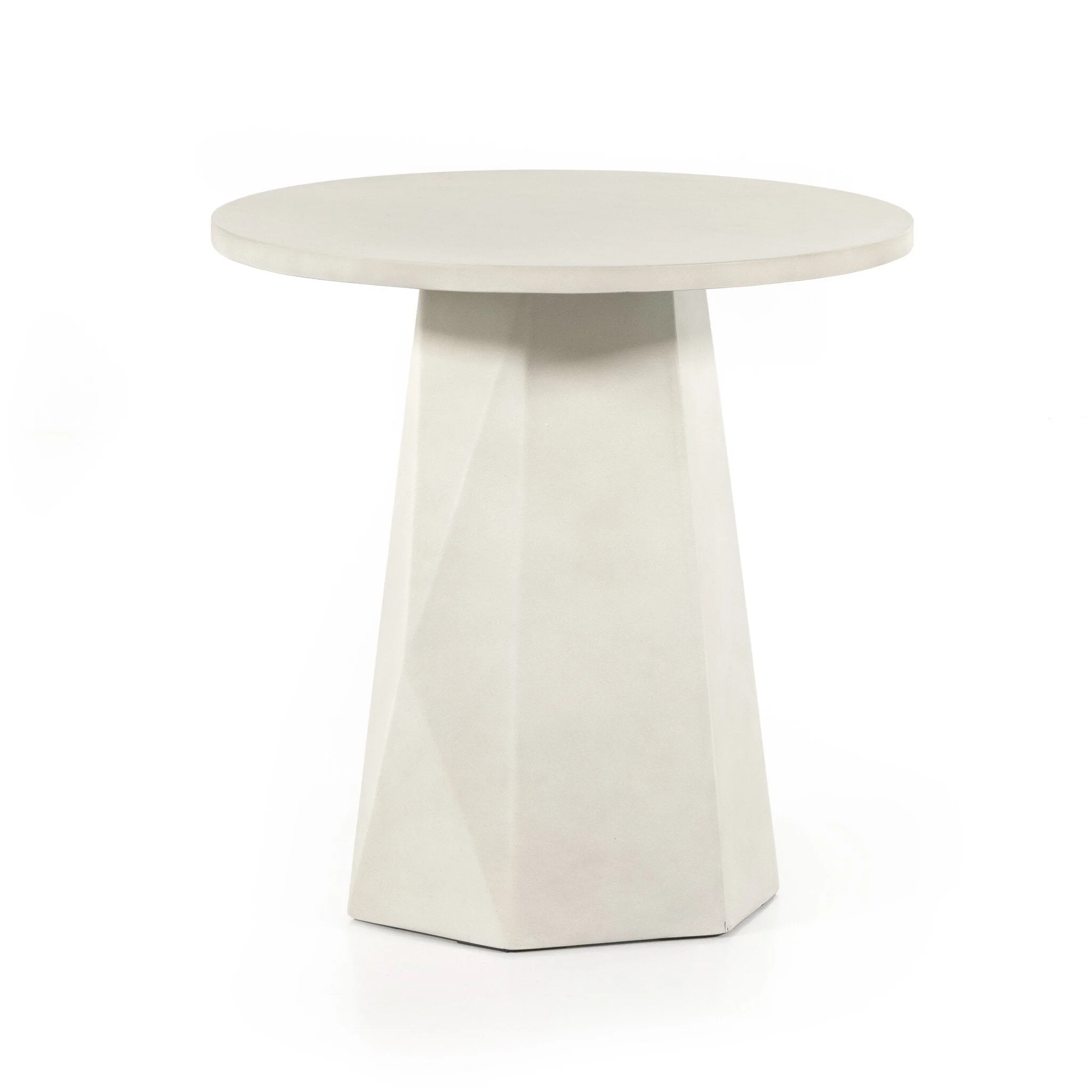 Bowman Outdoor End Table - White Concrete - Image 2