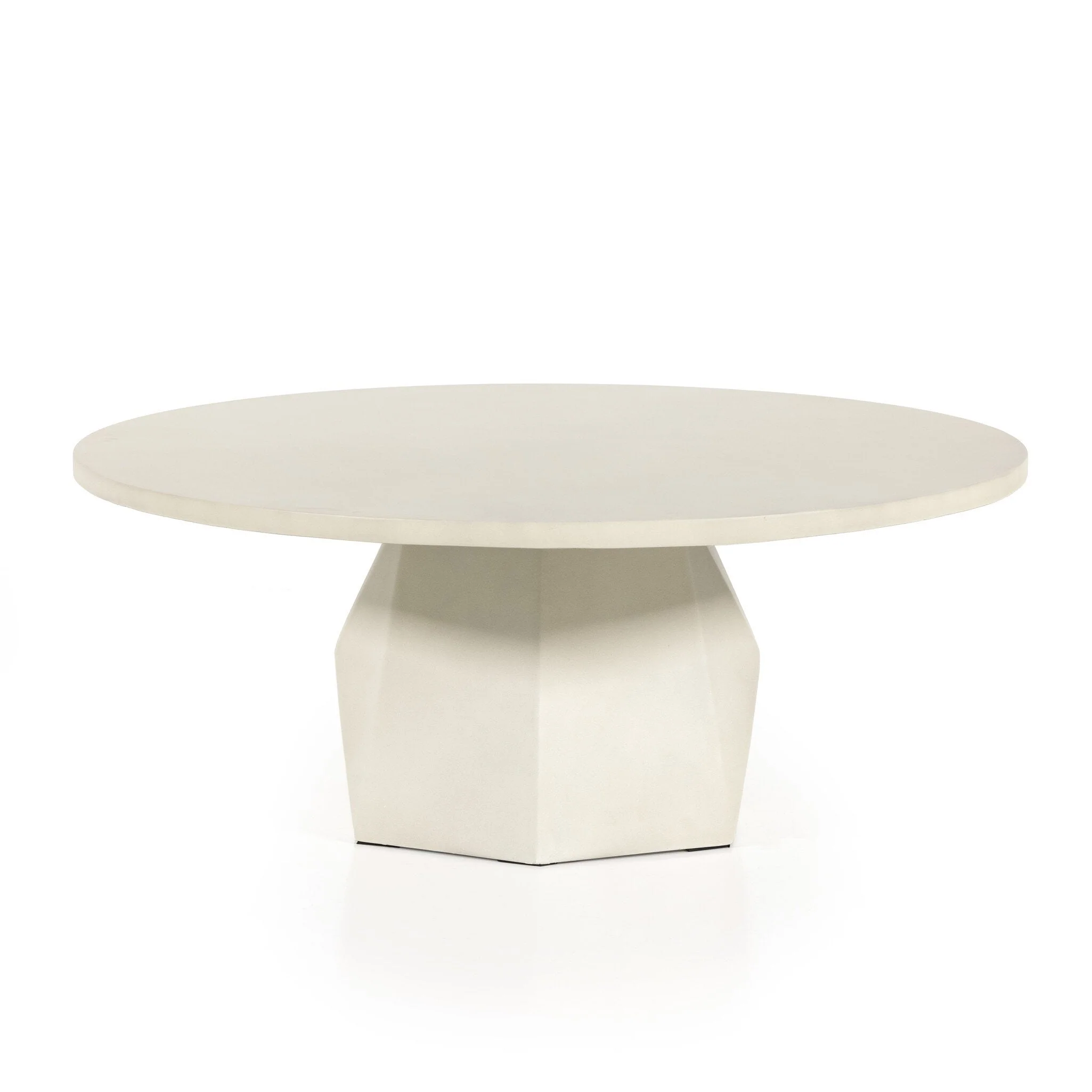 Bowman Outdoor Coffee Table - White Concrete - Image 2