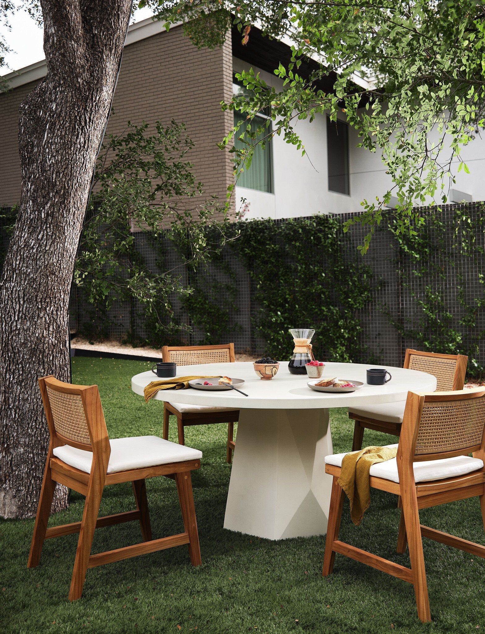 Bowman Outdoor Dining Table - White Concrete - Image 3