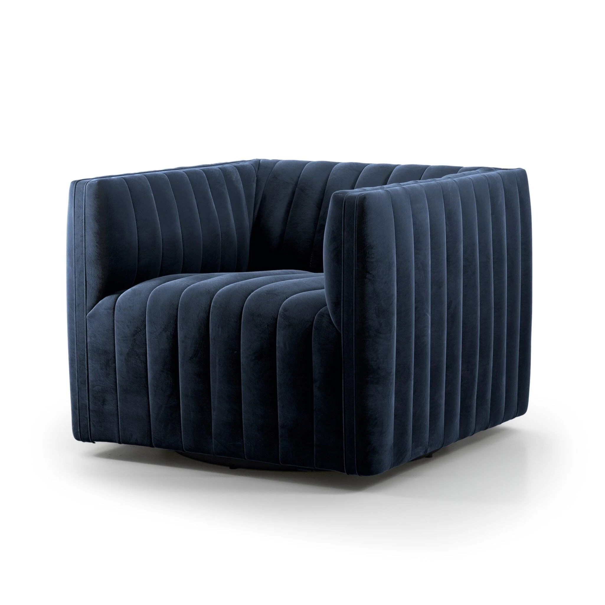 Augustine Swivel Chair - Sapphire Navy - Image 2