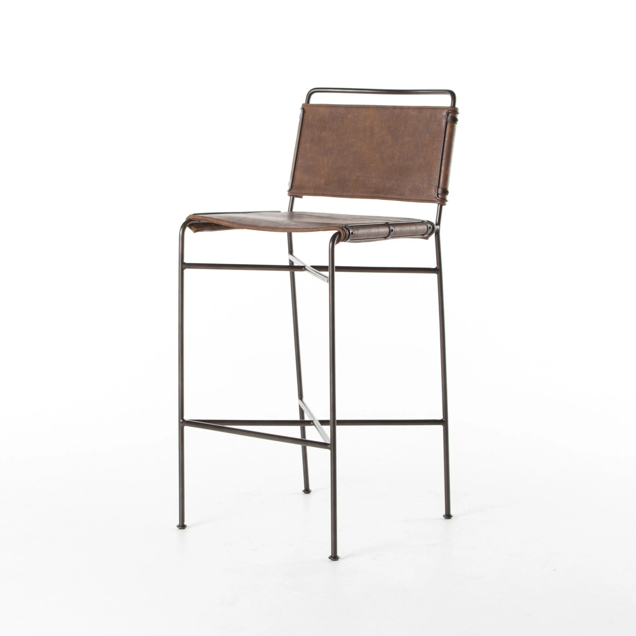 Wharton Bar Stool - Distressed Brown - Image 2