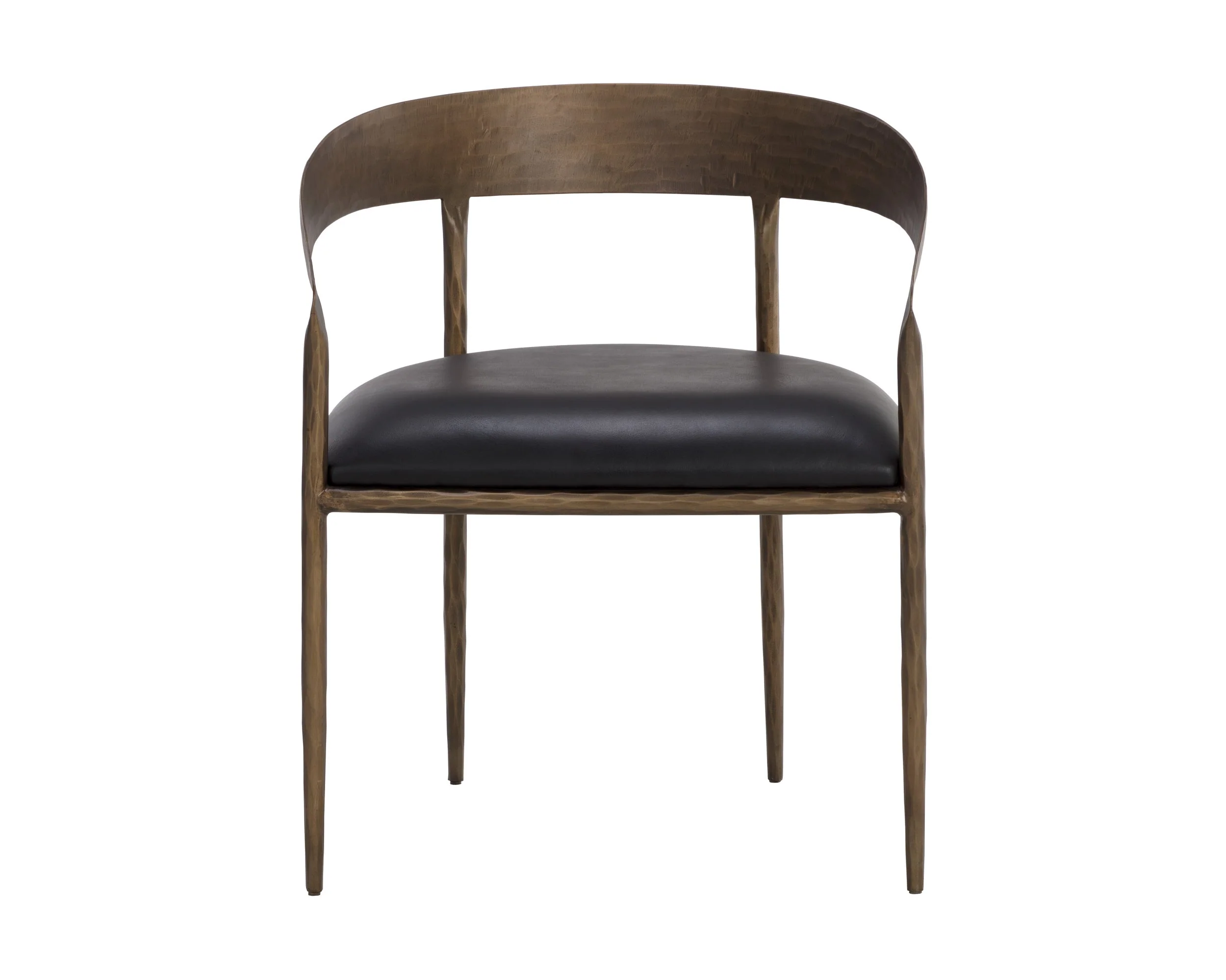 Zanatta Dining Armchair - Charcoal Black Leather - Image 2