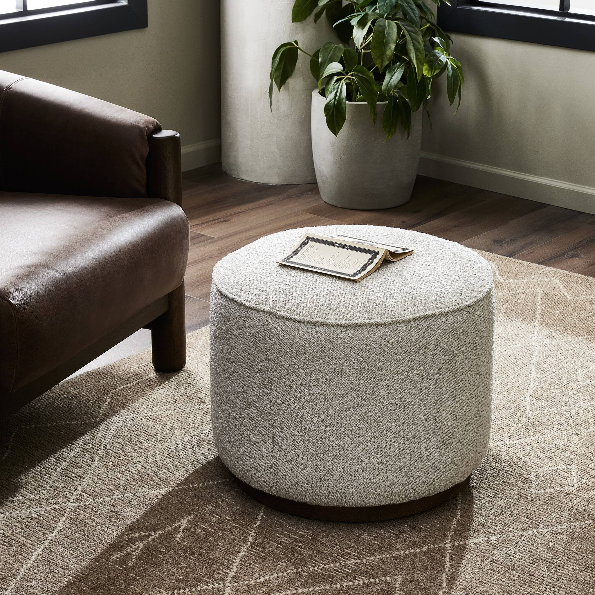 Sinclair Round Ottoman - Knoll Natural - Image 3