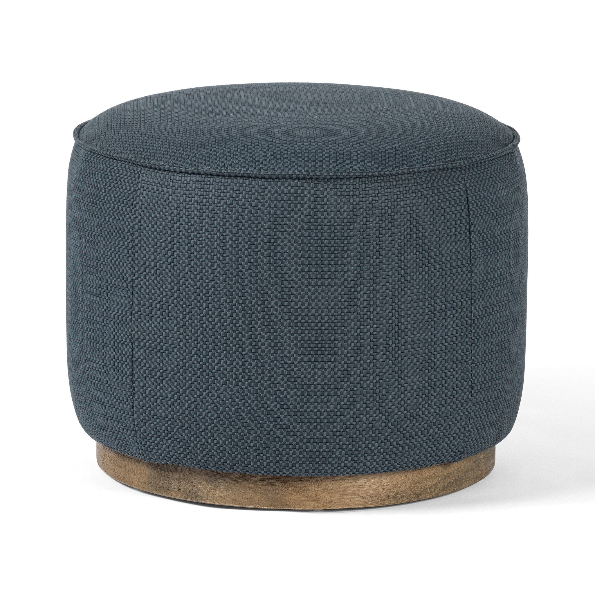 Sinclair Round Ottoman – Fresno Cobalt