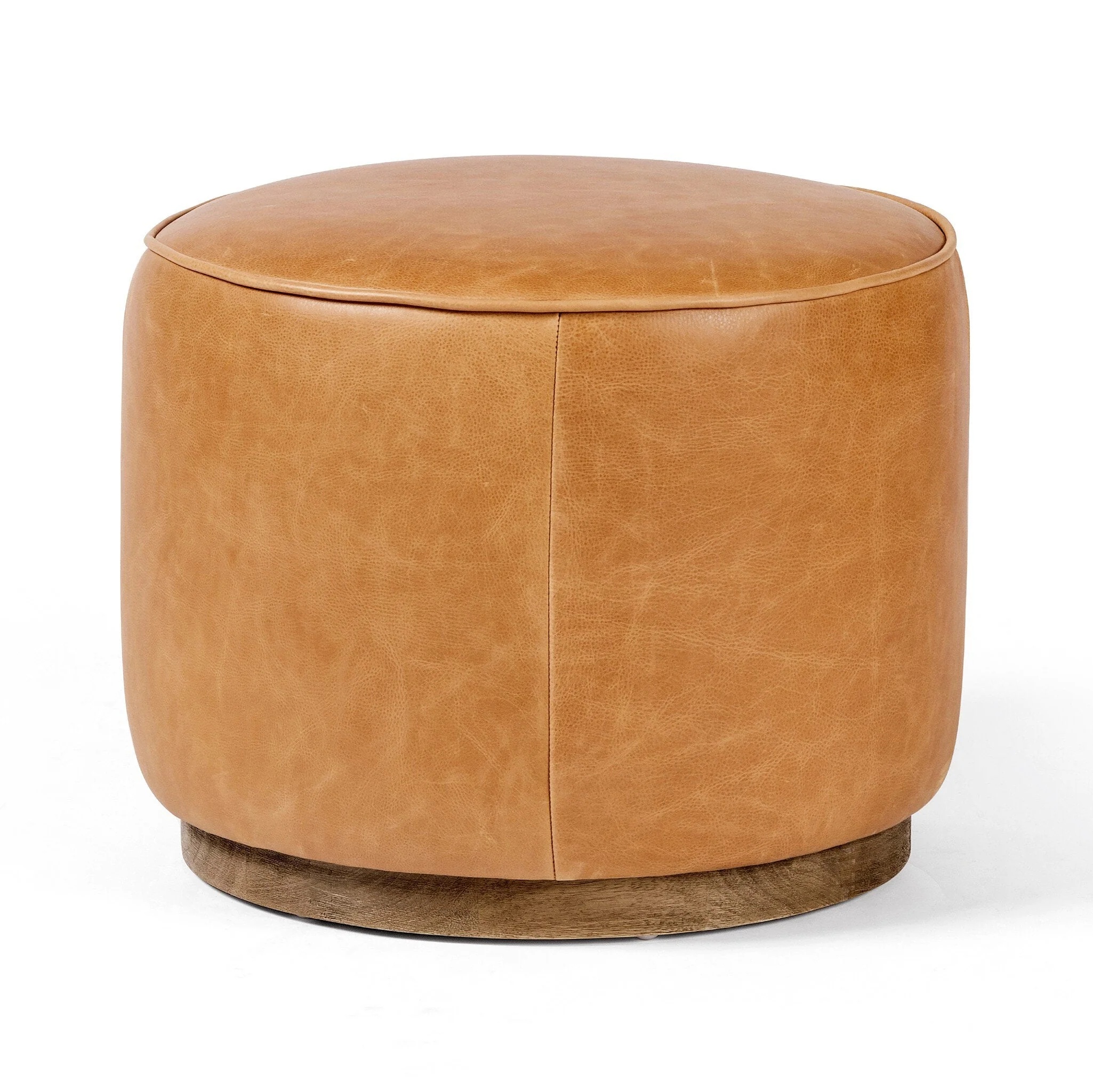 Sinclair Round Ottoman - Palermo Butterscotch - Image 1