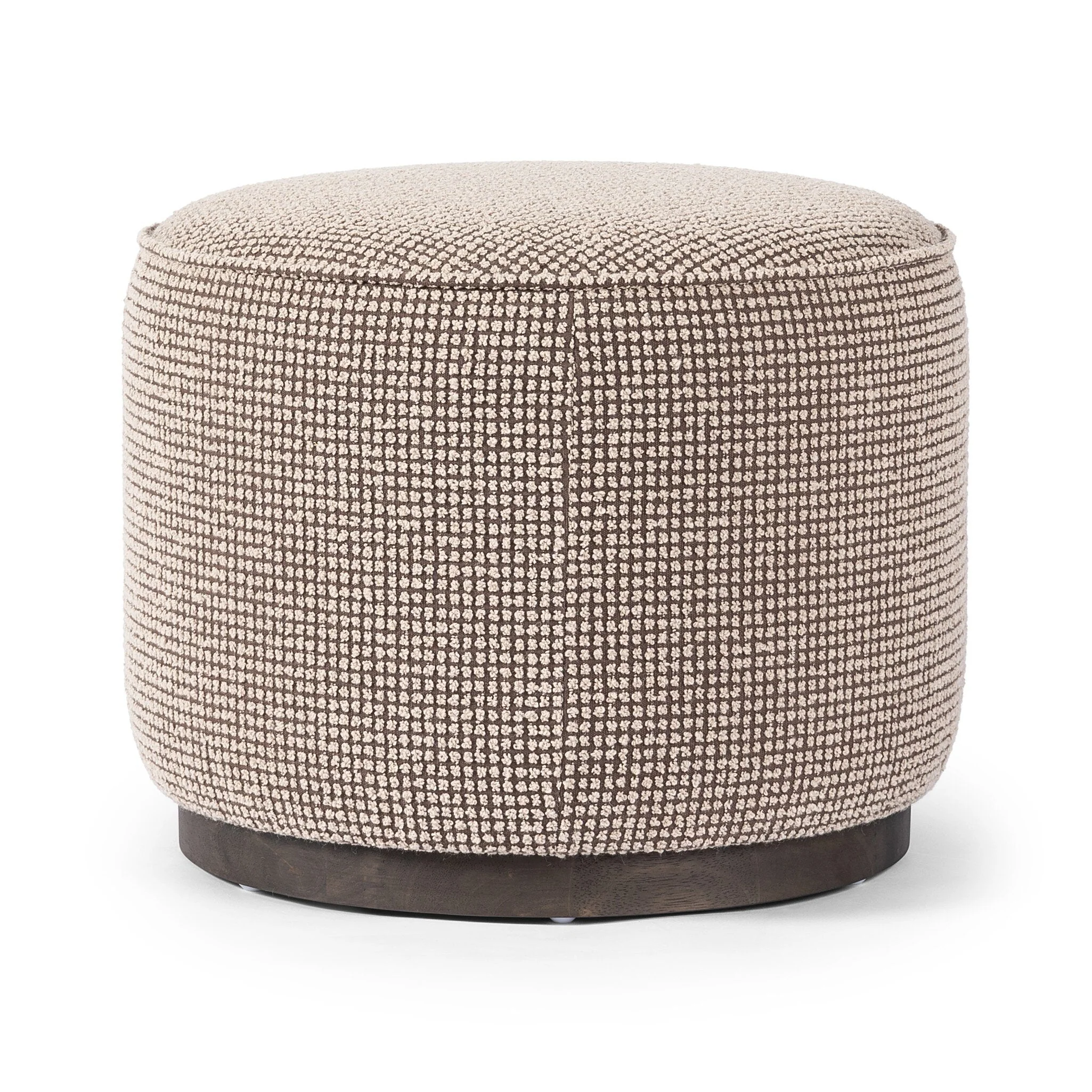 Sinclair Round Ottoman - Barrow Taupe - Image 1