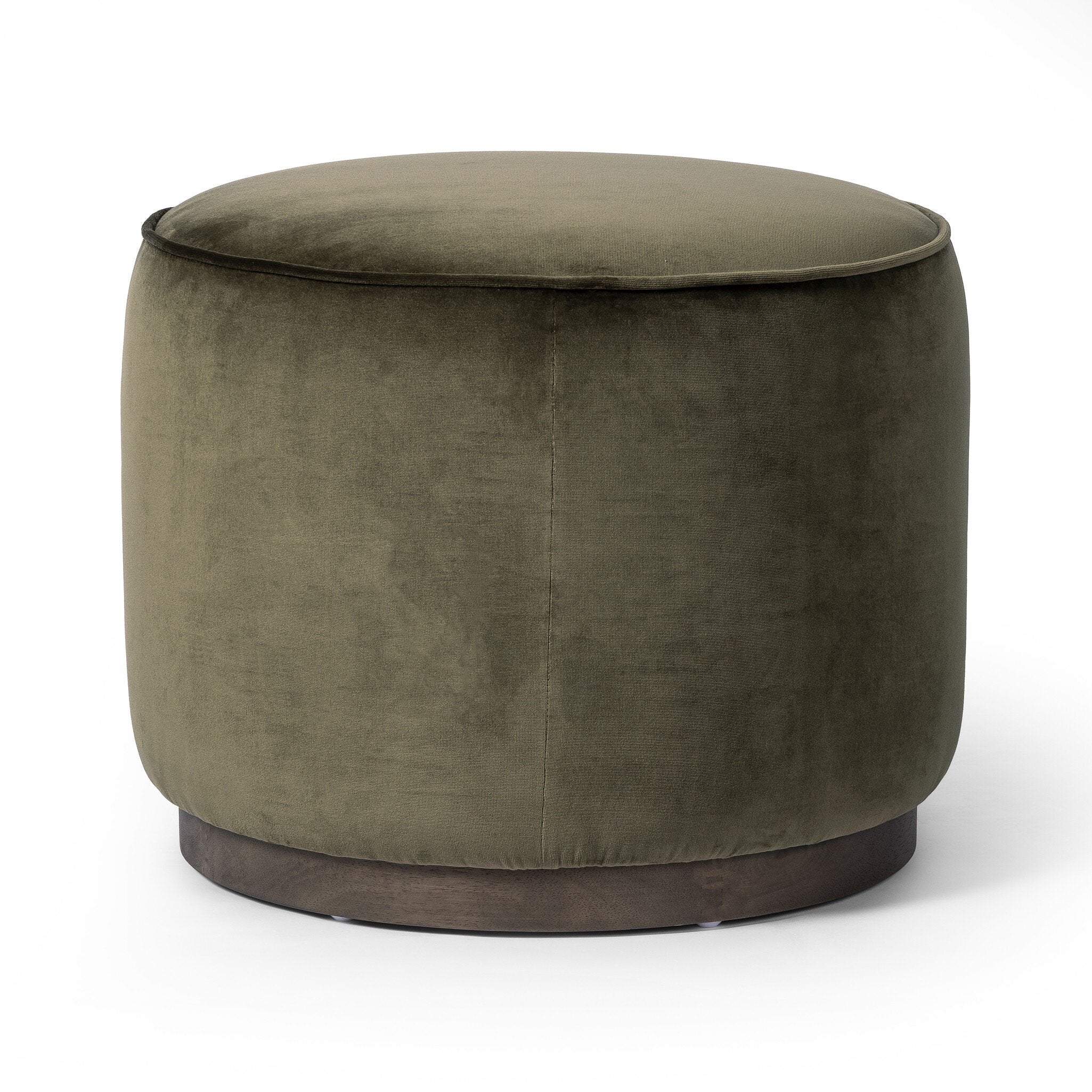 Sinclair Round Ottoman – Surrey Olive