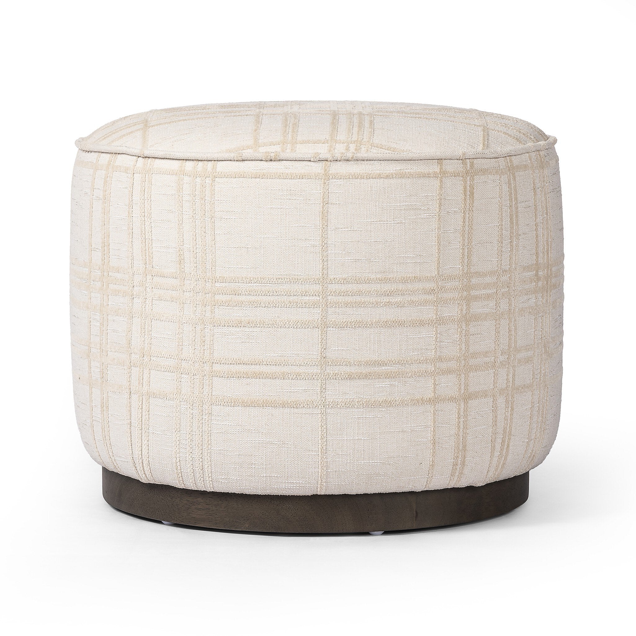 Sinclair Round Ottoman - Sheffield Ivory - Image 1