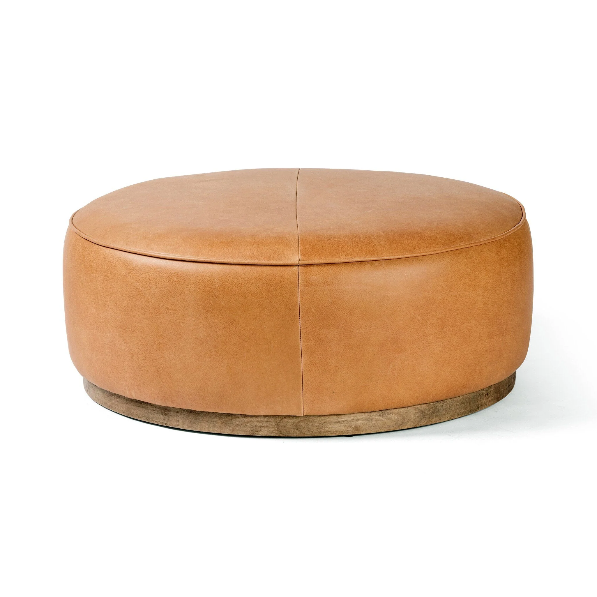 Sinclair Large Round Ottoman - Palermo Butterscotch - Image 1