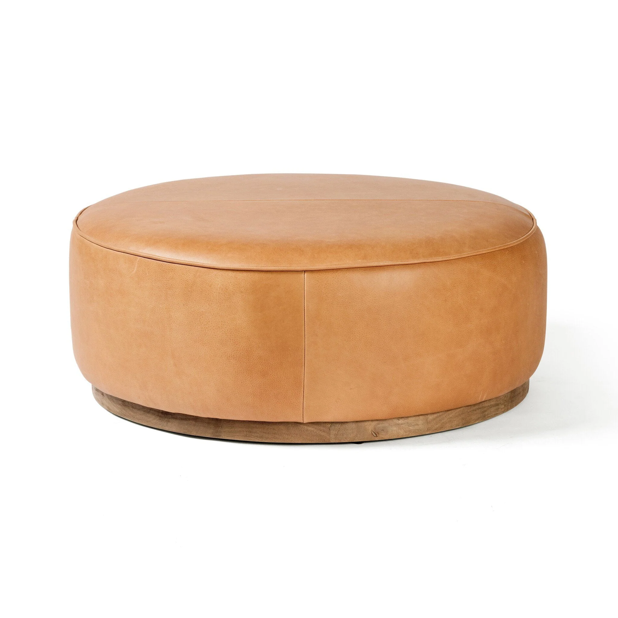 Sinclair Large Round Ottoman - Palermo Butterscotch - Image 3
